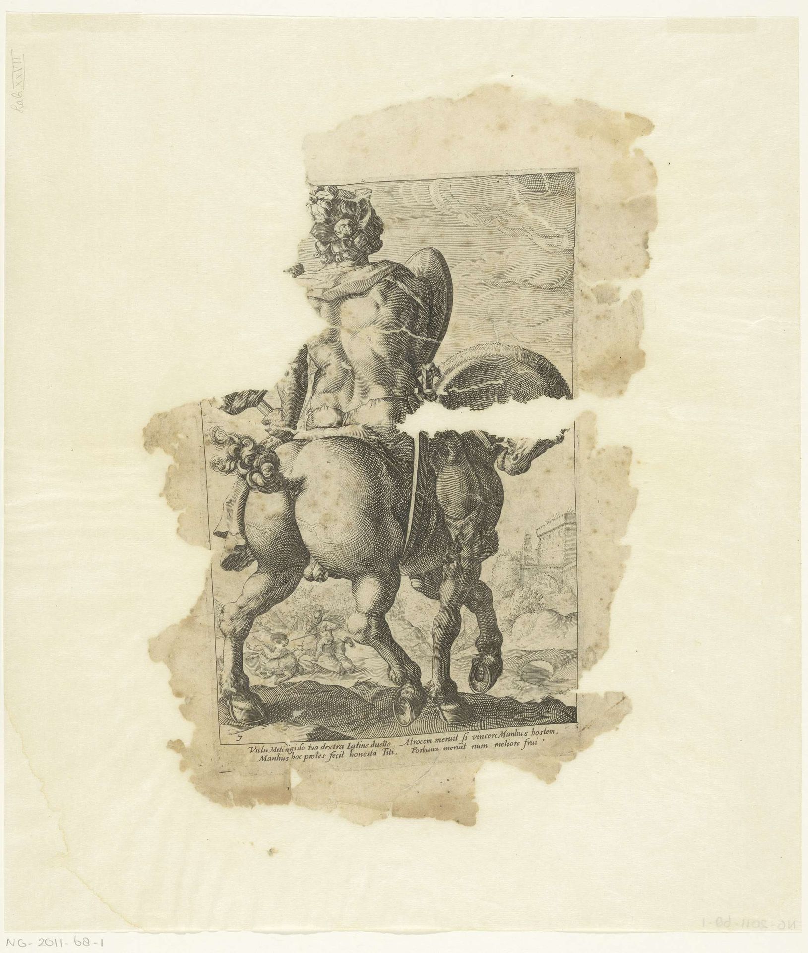 Titus Manlius te paard by Anonymous