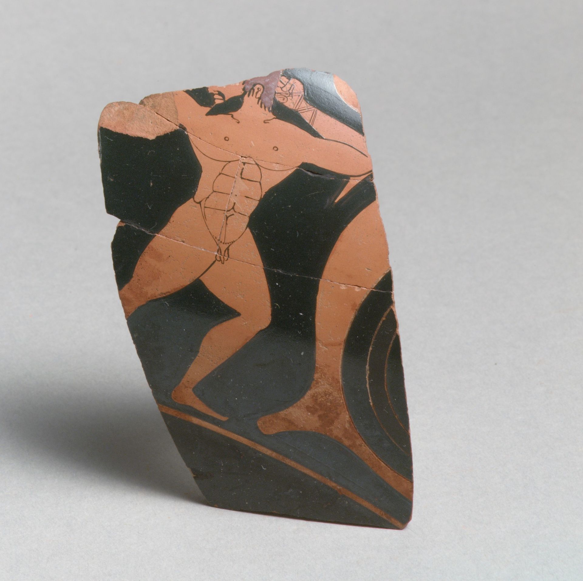 Fragment of a terracotta kylix: eye-cup  (drinking cup) by Anonymous