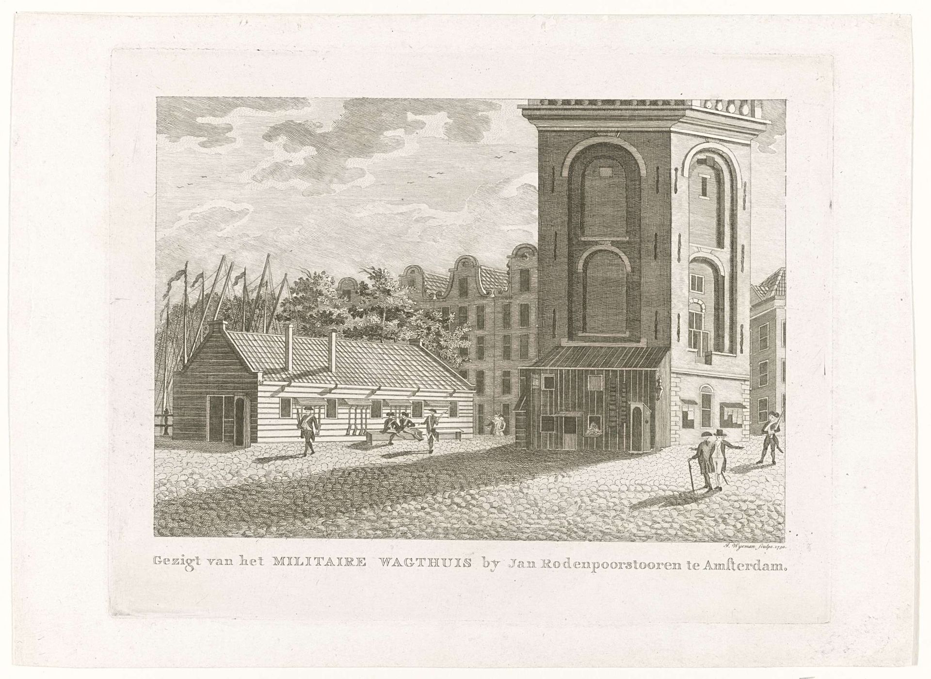 Wachthuis bij de Jan Roodenpoortstoren te Amsterdam, 1787 by Jacobus Wijsman