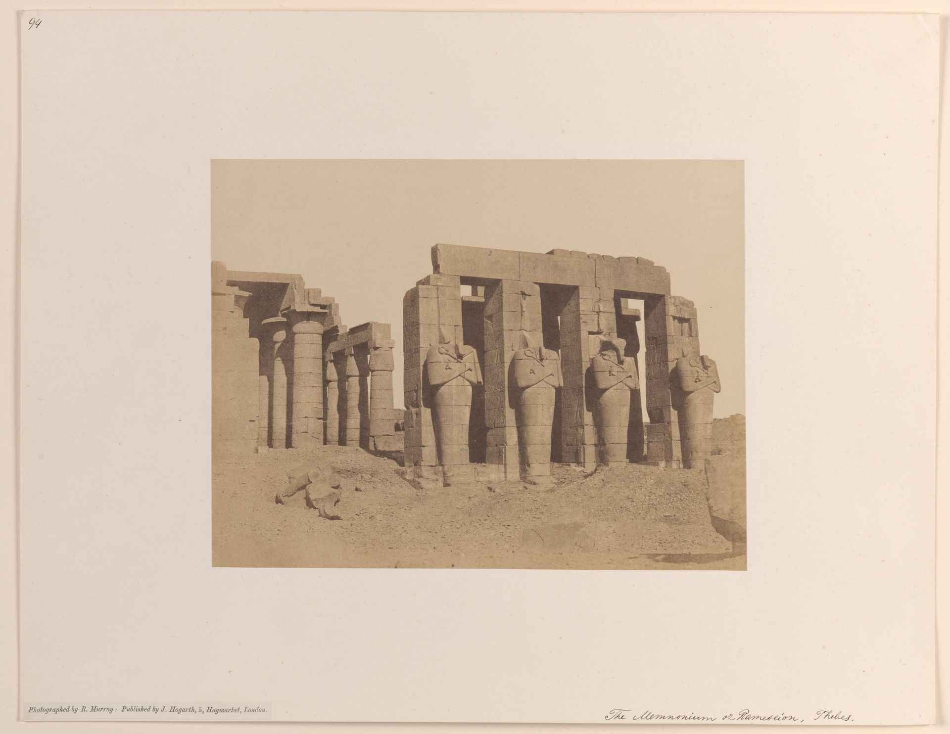 The Memnonium or Rameseiom, Thebes by Robert Murray