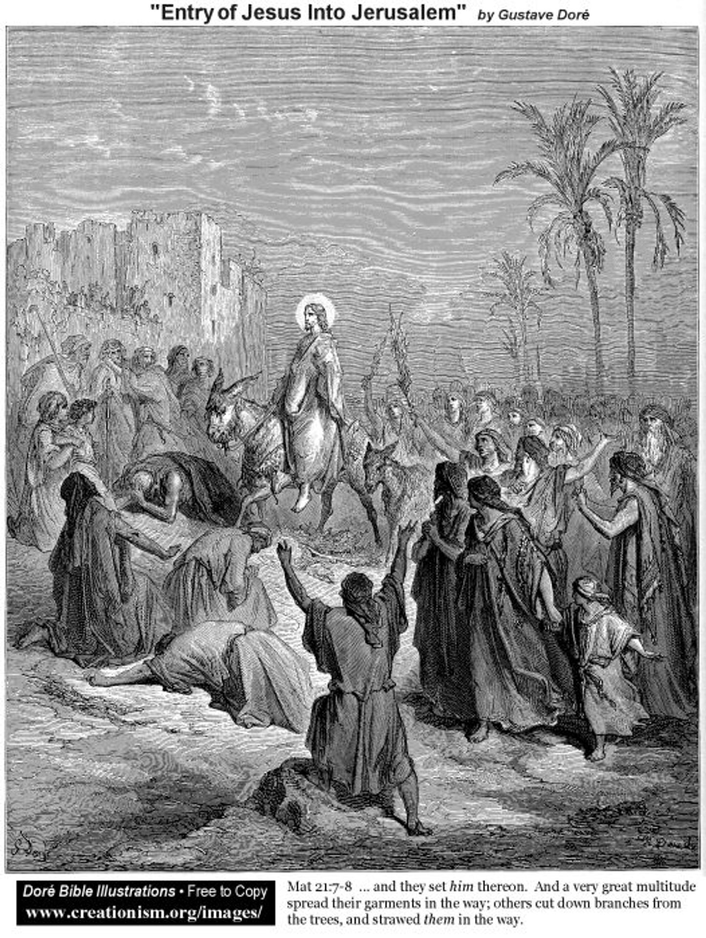 Entry Of Jesus Into Jerusalem by Gustave Dore