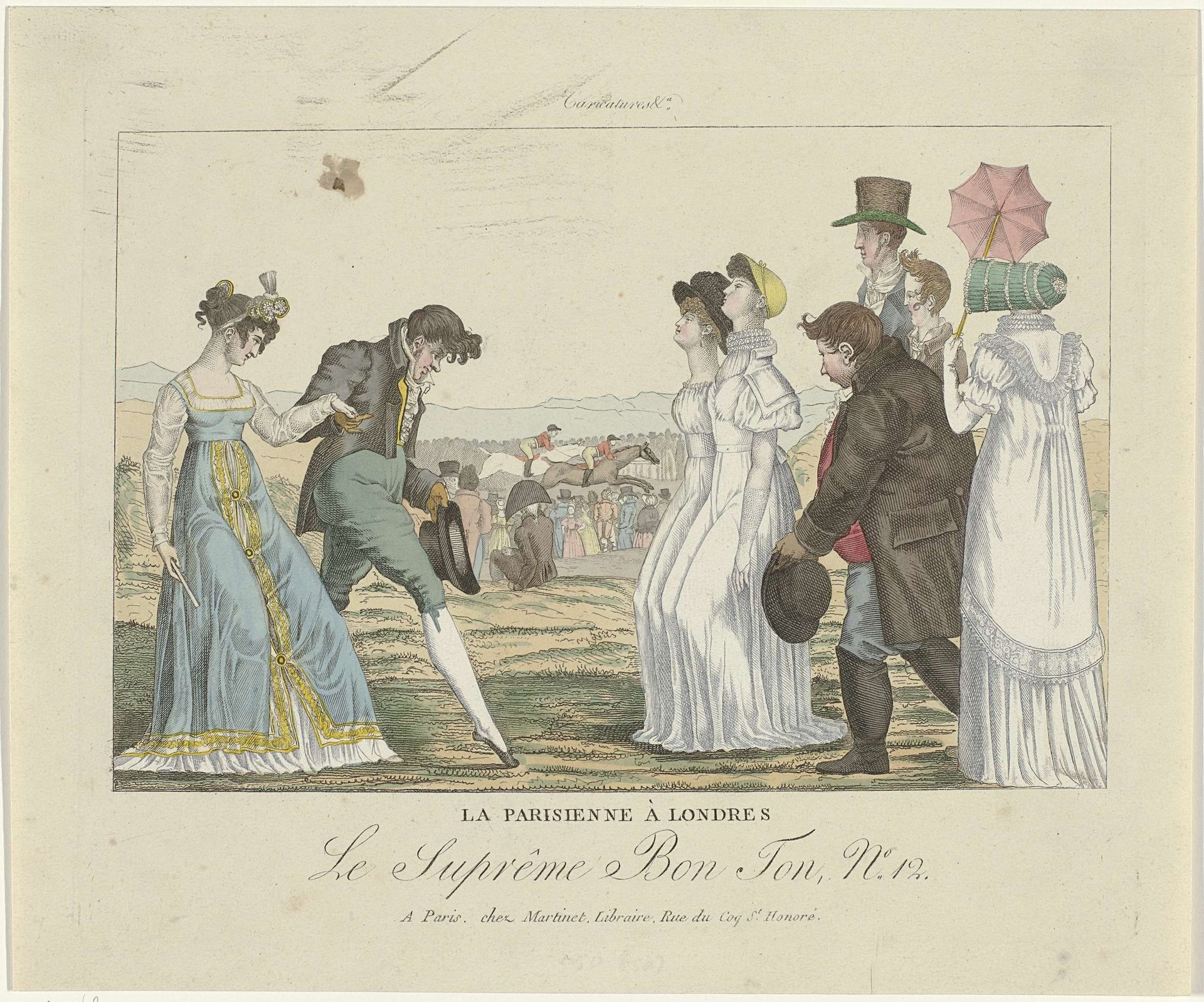 Le Suprême Bon Ton. Caricatures, 1800-1815, No 12: La Parisienne à Londres by Anonymous