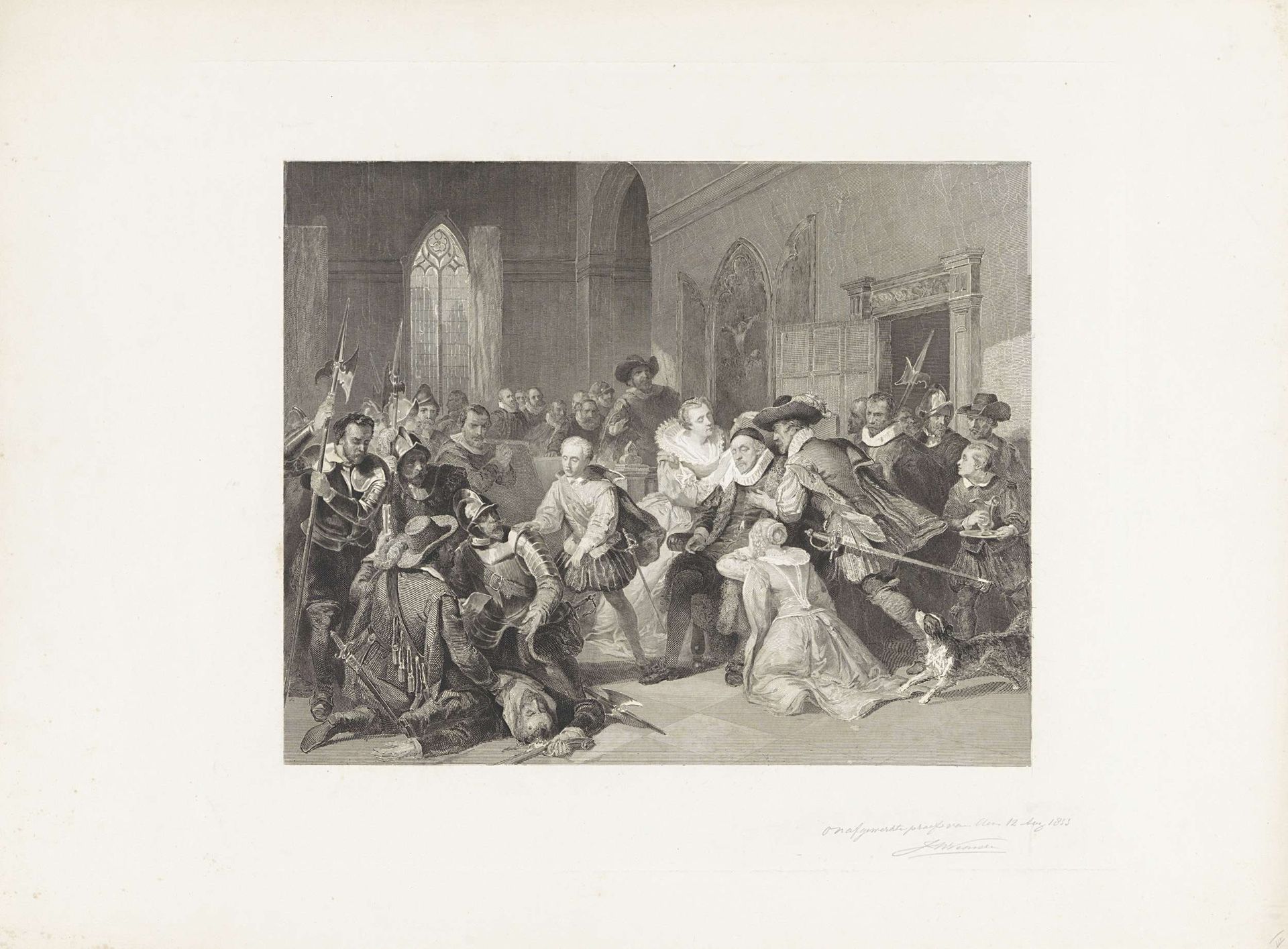 Aanslag van Jean de Jauregui op prins Willem I, 18 maart 1582 by Johann Wilhelm (I) Kaiser