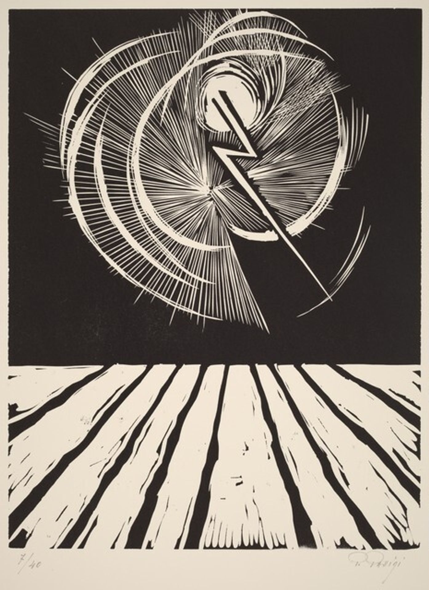 Final Apparition of the Son of God as Lightning (Apparizione finale del figlio de Diocome folgore) by Pietro Parigi