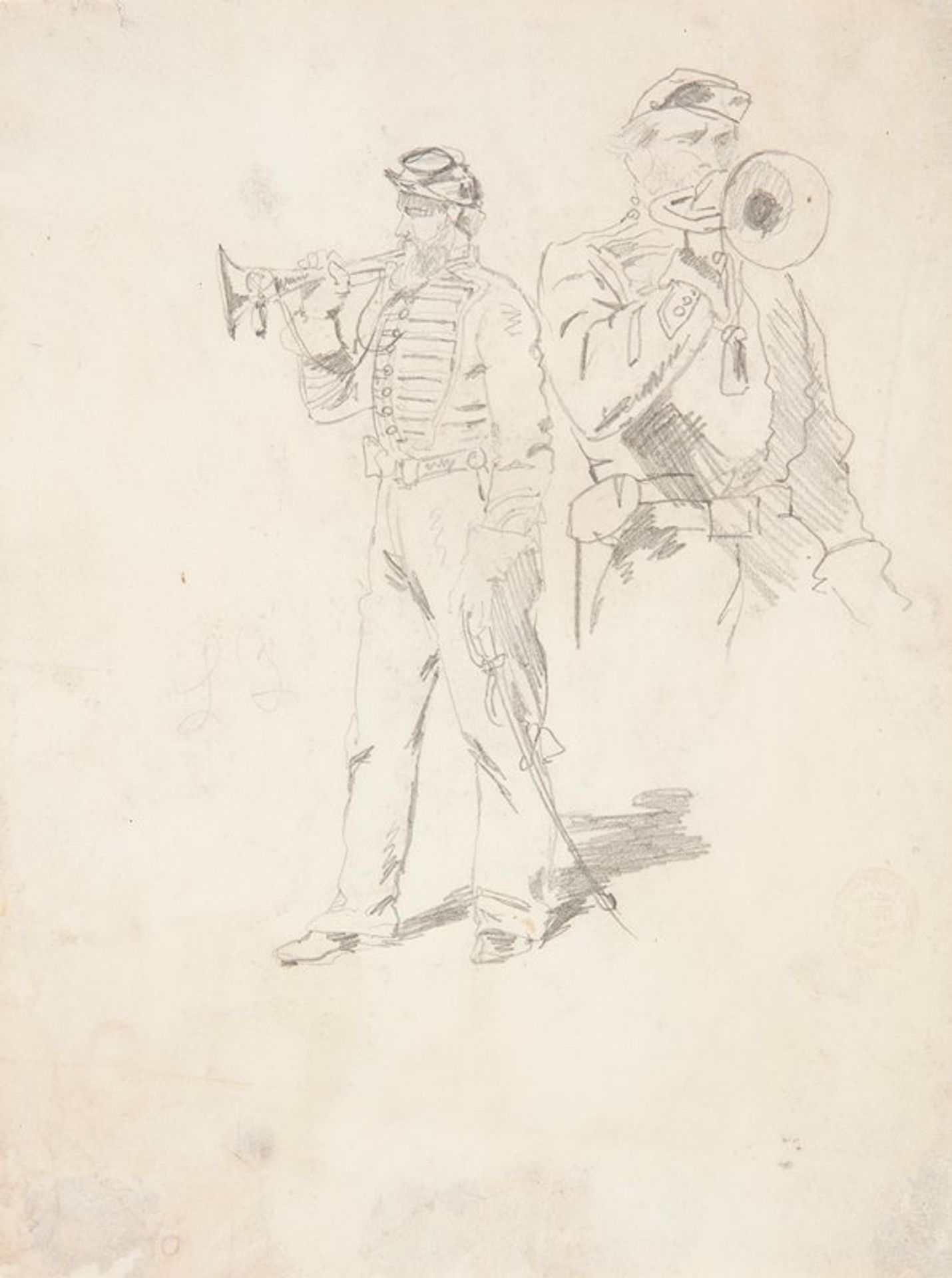 Two Studies of a Bugler by Winslow Homer