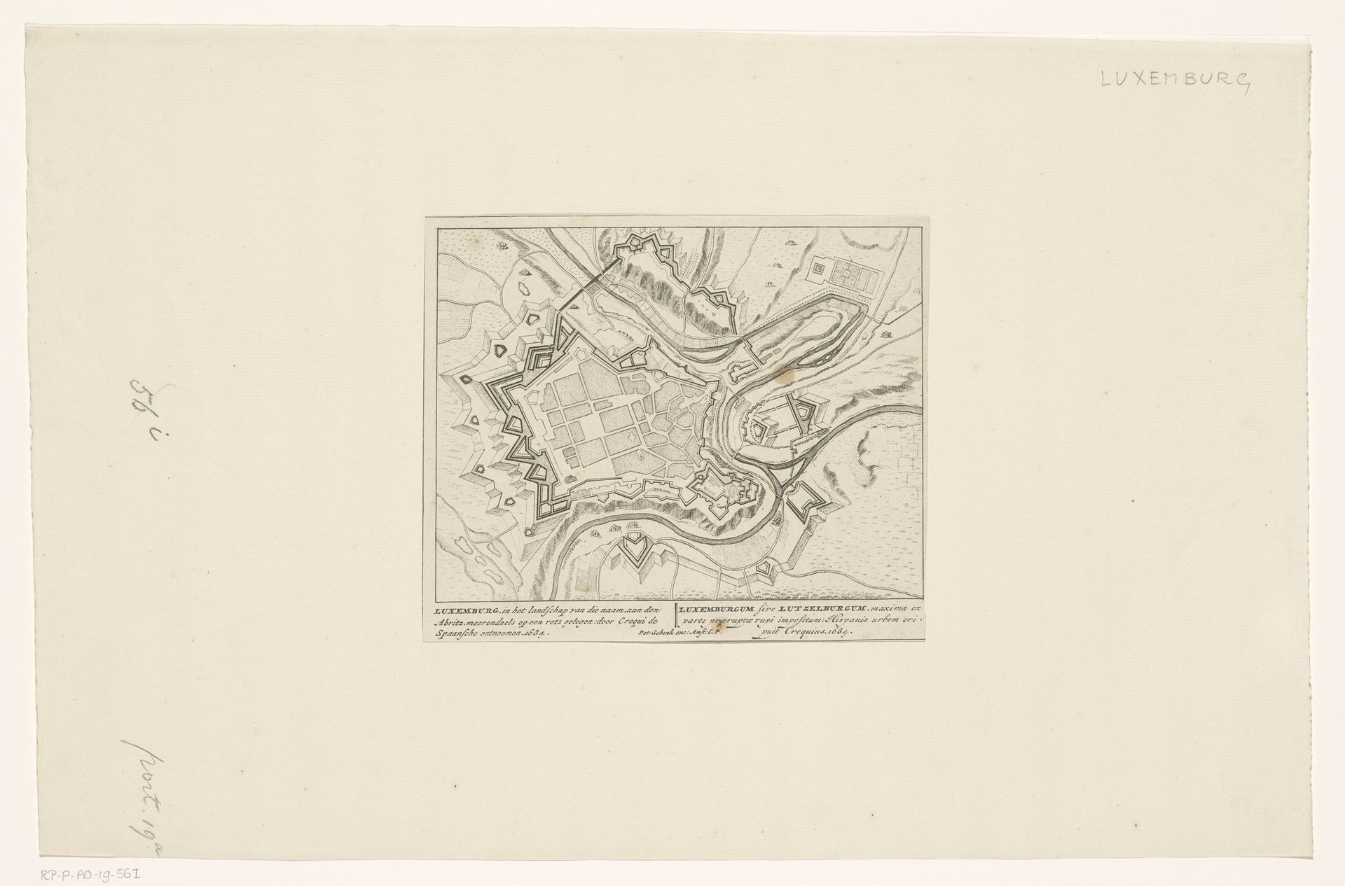 Vestingplattegrond van Luxemburg by Anonymous