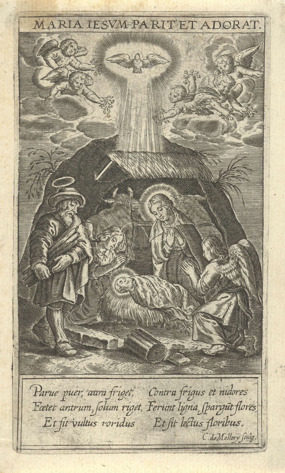Aanbidding door Jozef en Maria by Karel van Mallery