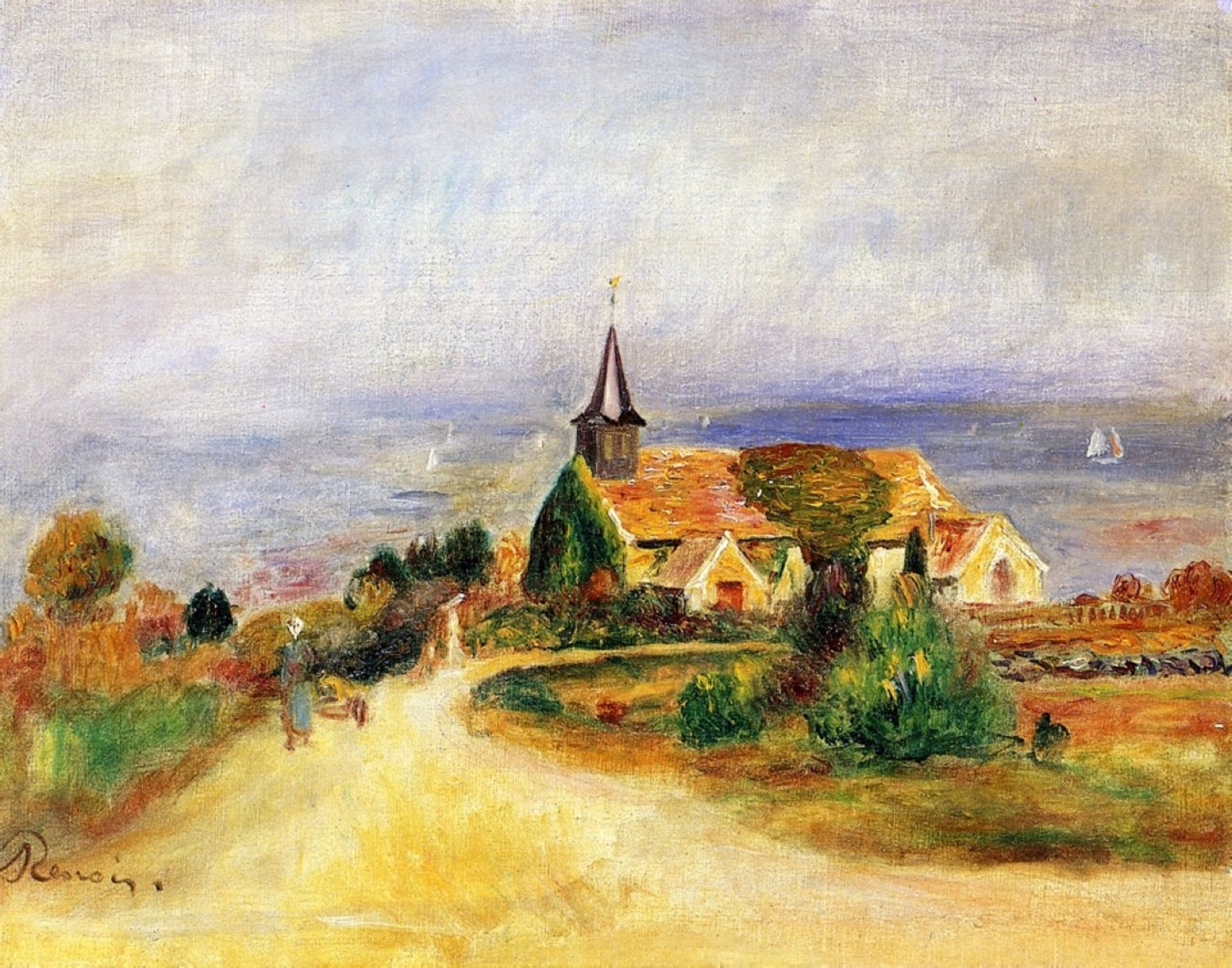 Village by the Sea by Pierre-Auguste Renoir