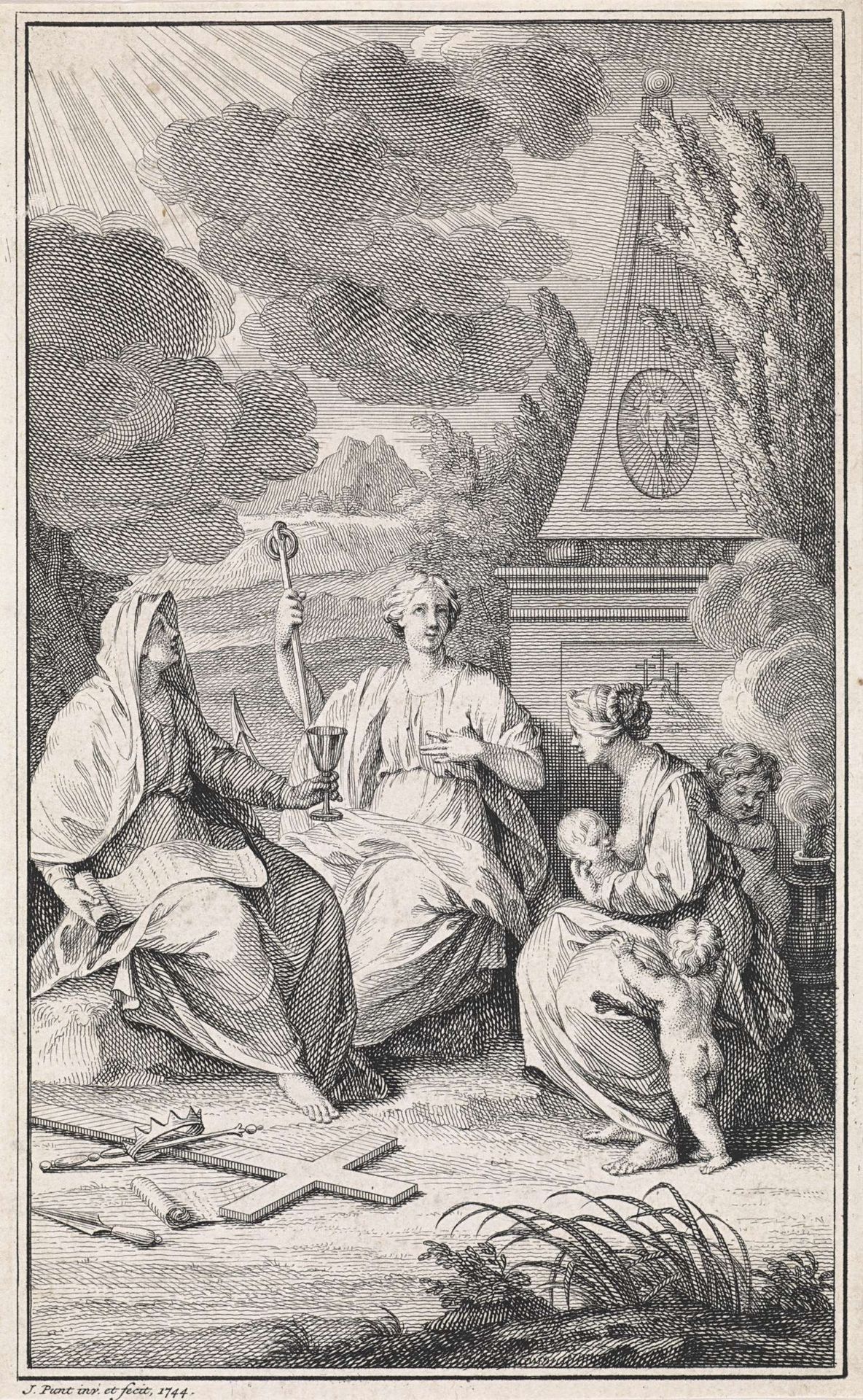 Allegorische voorstelling met de drie goddelijke deugden by Jan Punt