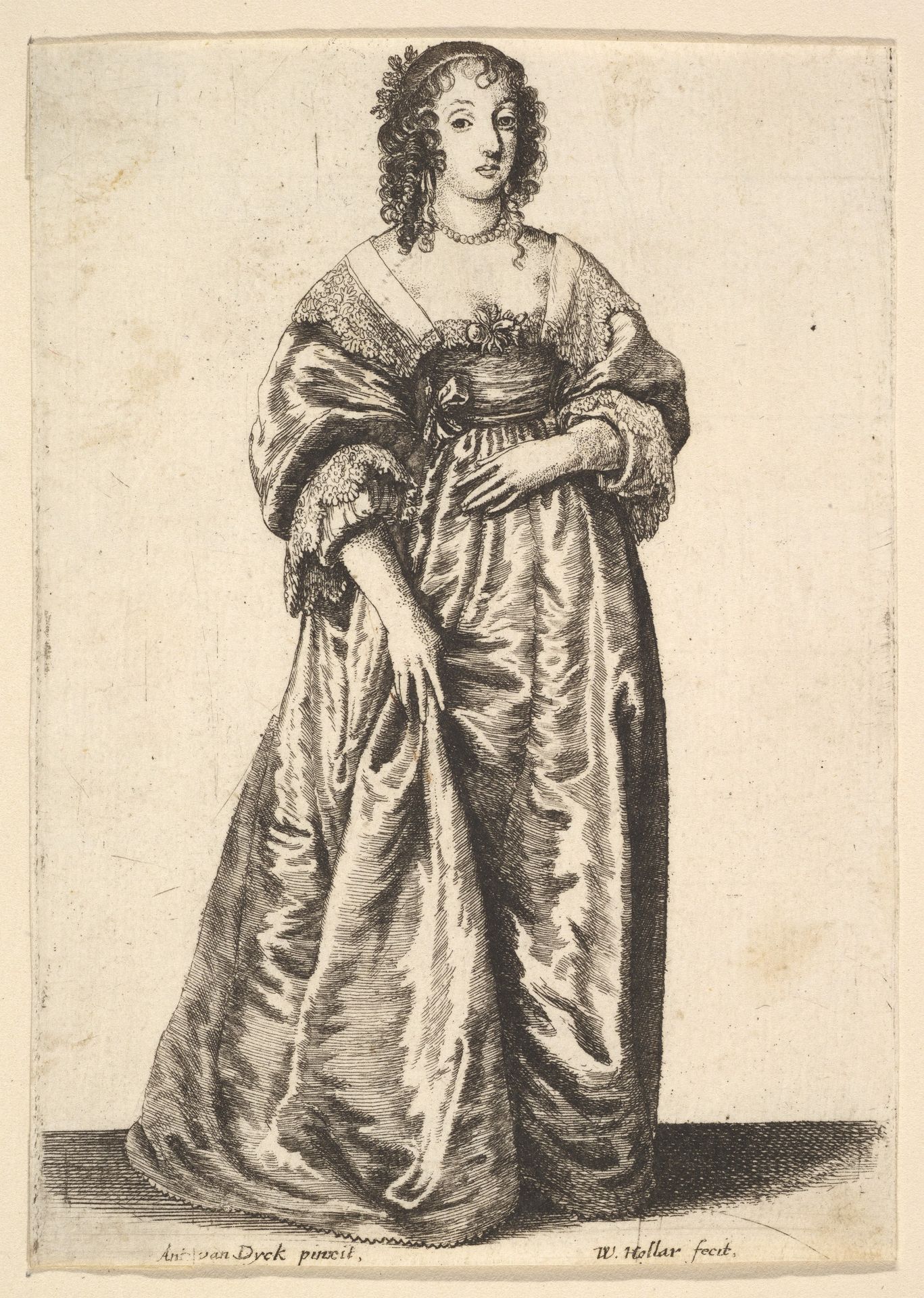 Figure of a Lady Standing by Wenceslaus Hollar