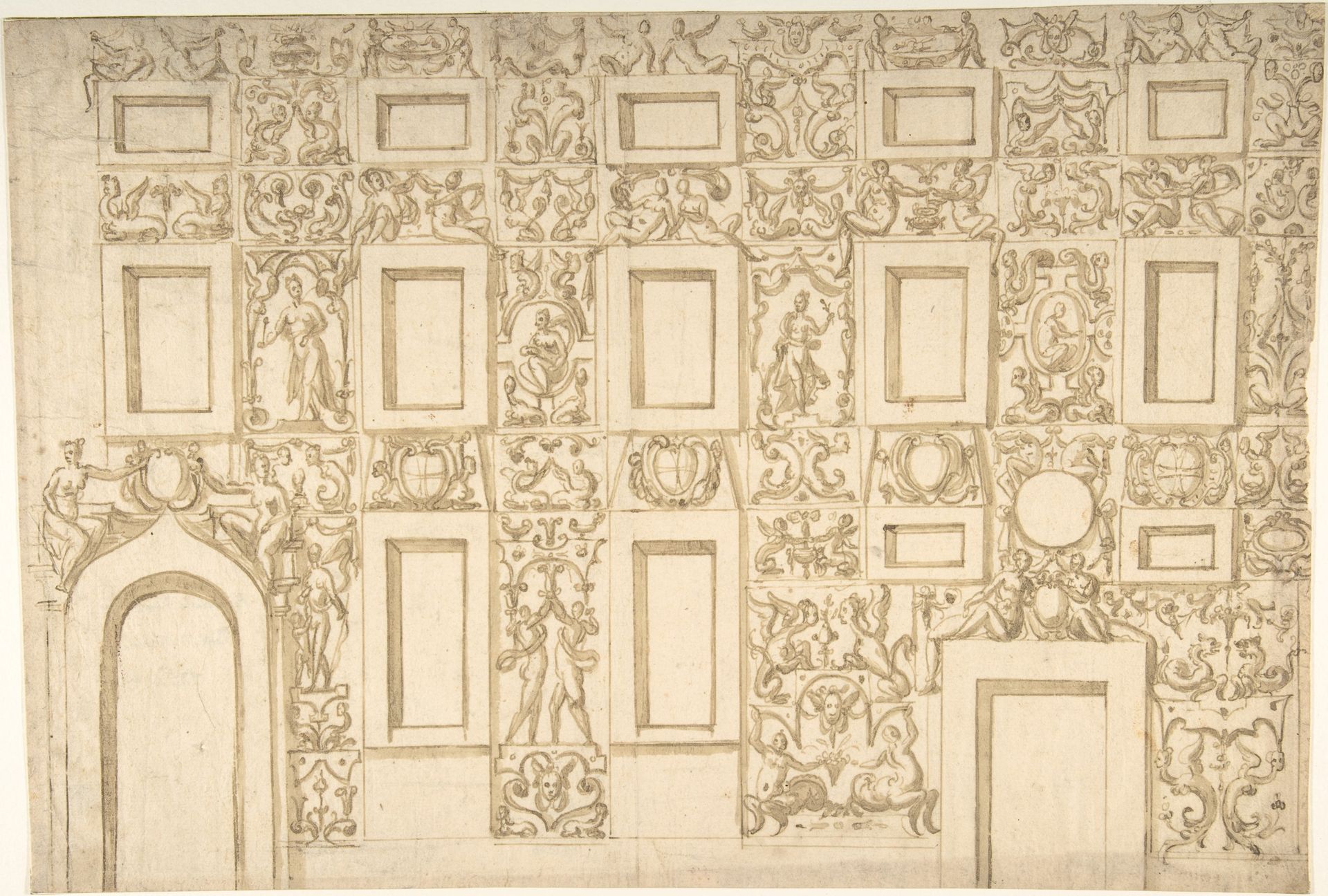 Design for the Decoration of a Facade in Fresco or Sgraffito by Anonymous
