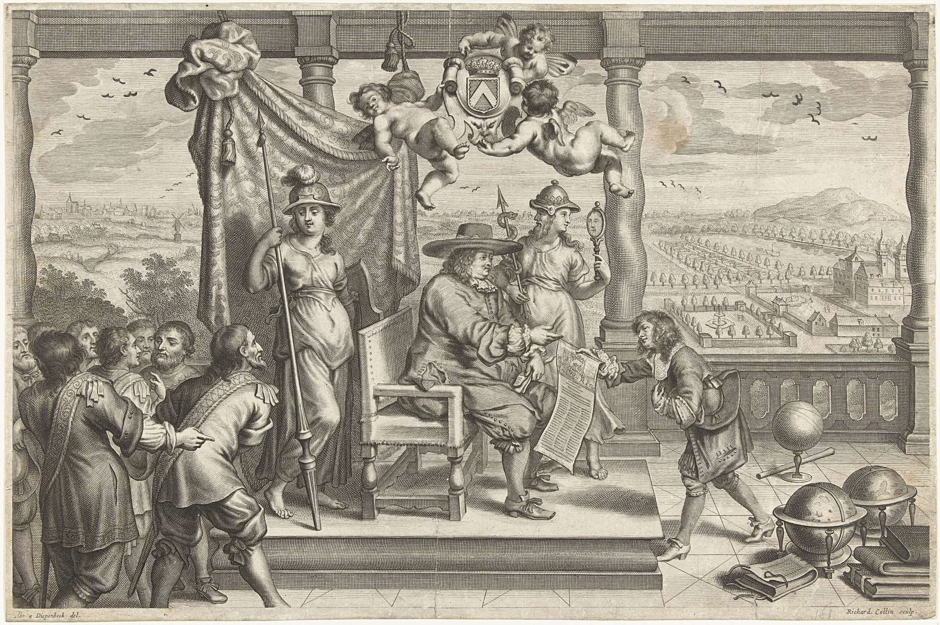 Jonge man biedt blad met theses aan by Richard Collin