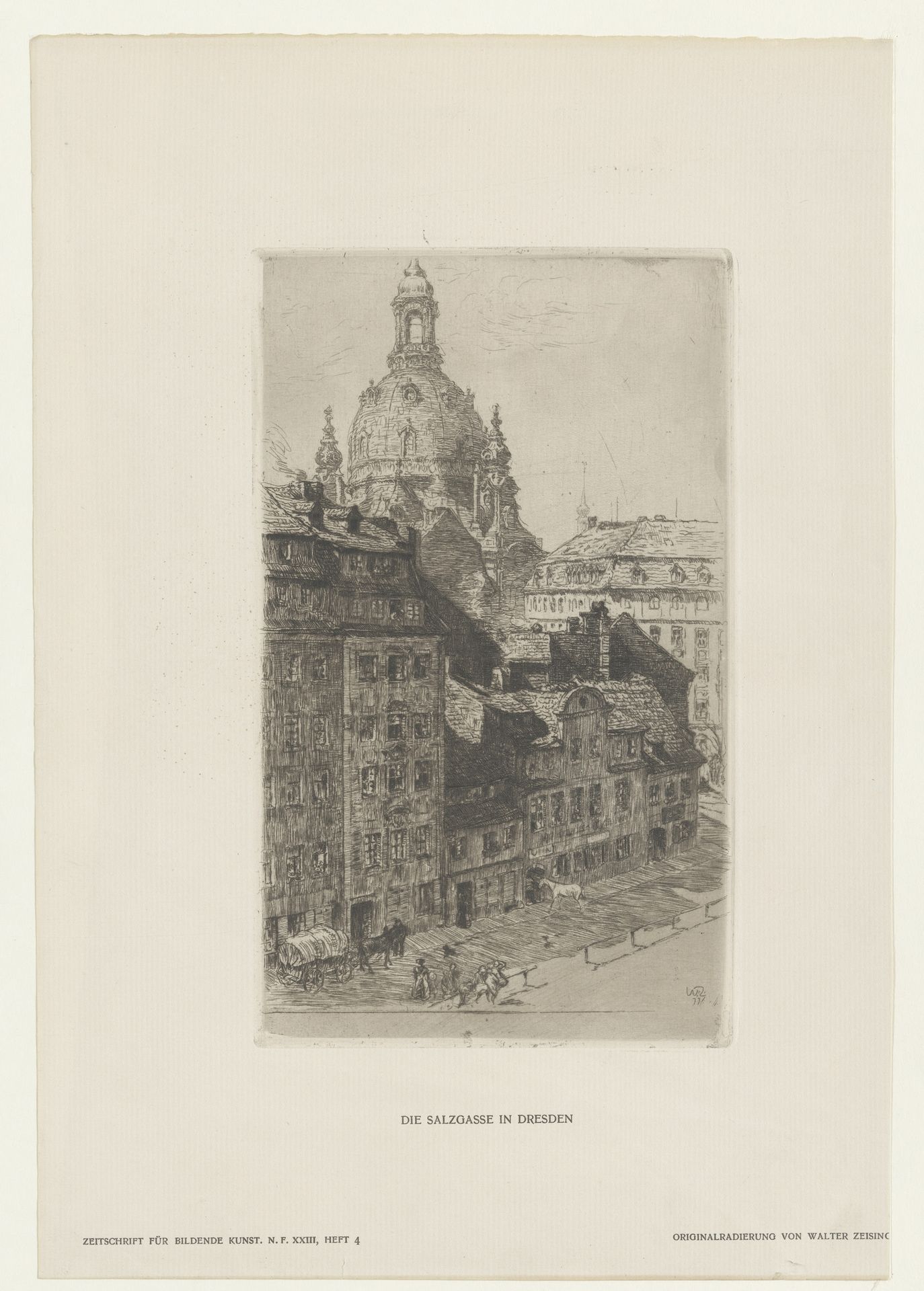 Gezicht op de Salzgasse in Dresden by Walter Zeising