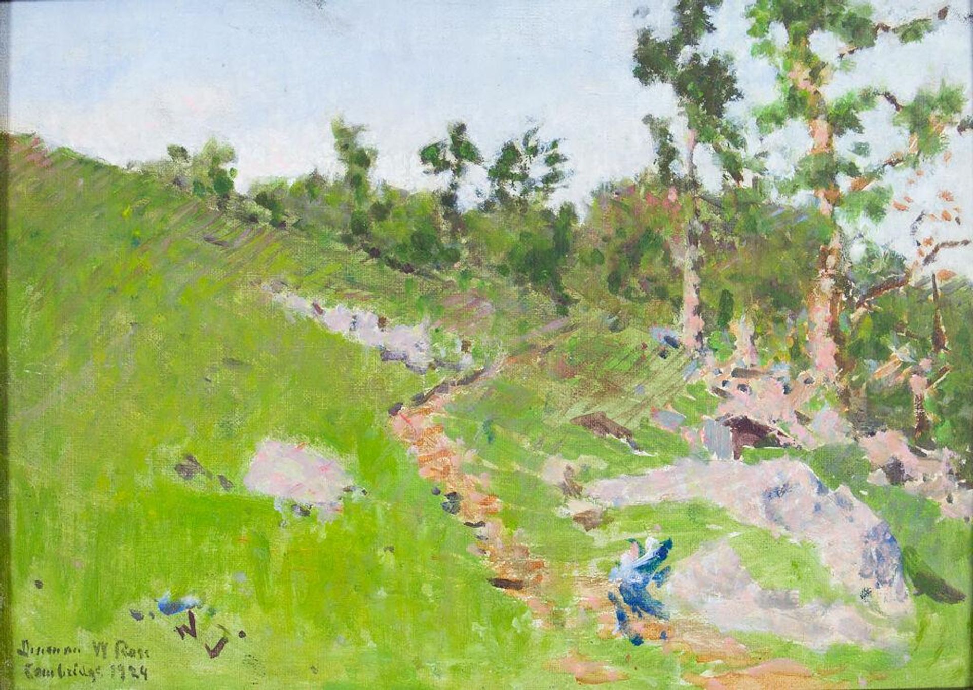 Hilly Landscape with Path and Figure by Denman Waldo Ross
