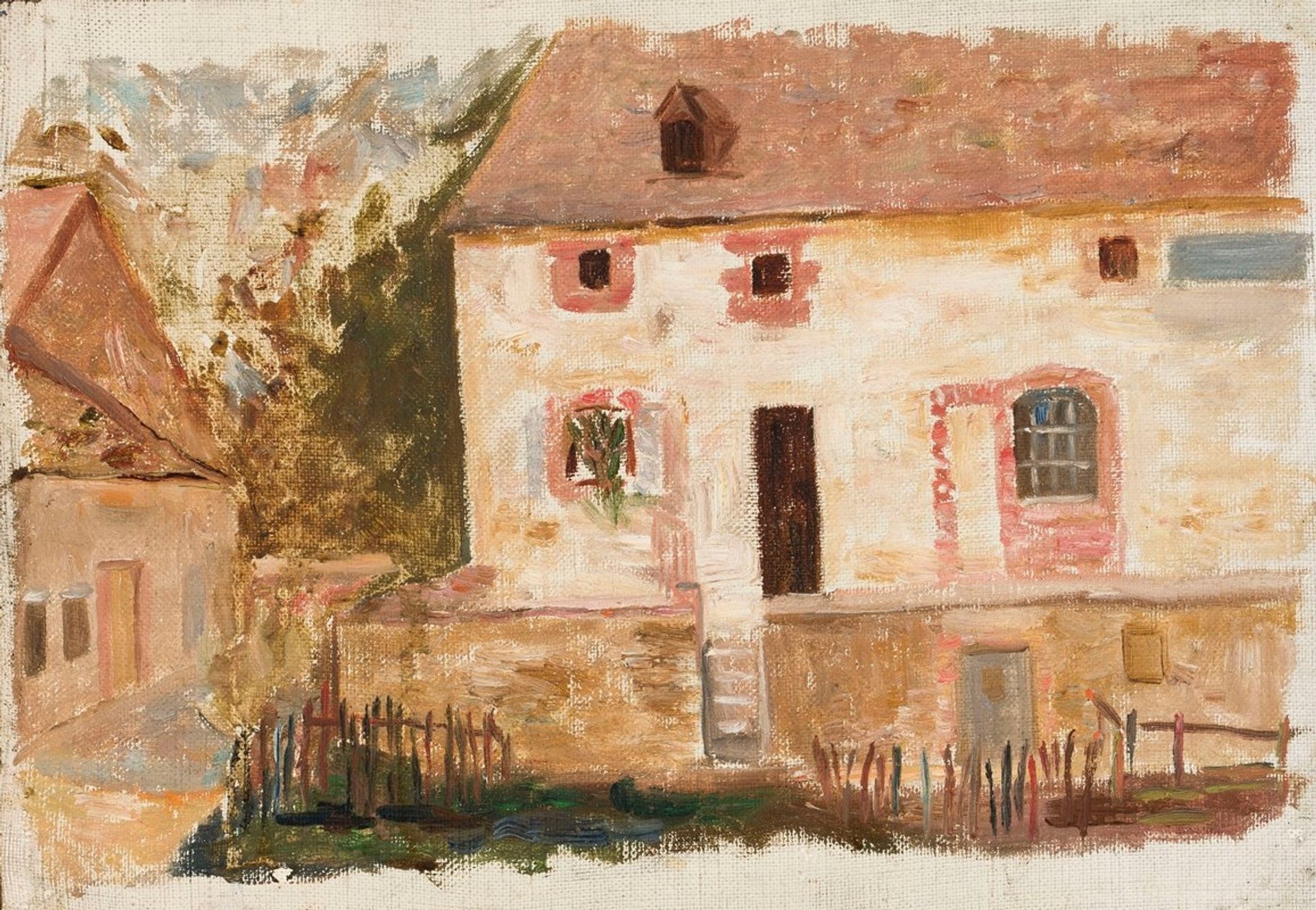 Dom ze sztachetami by Tadeusz Makowski