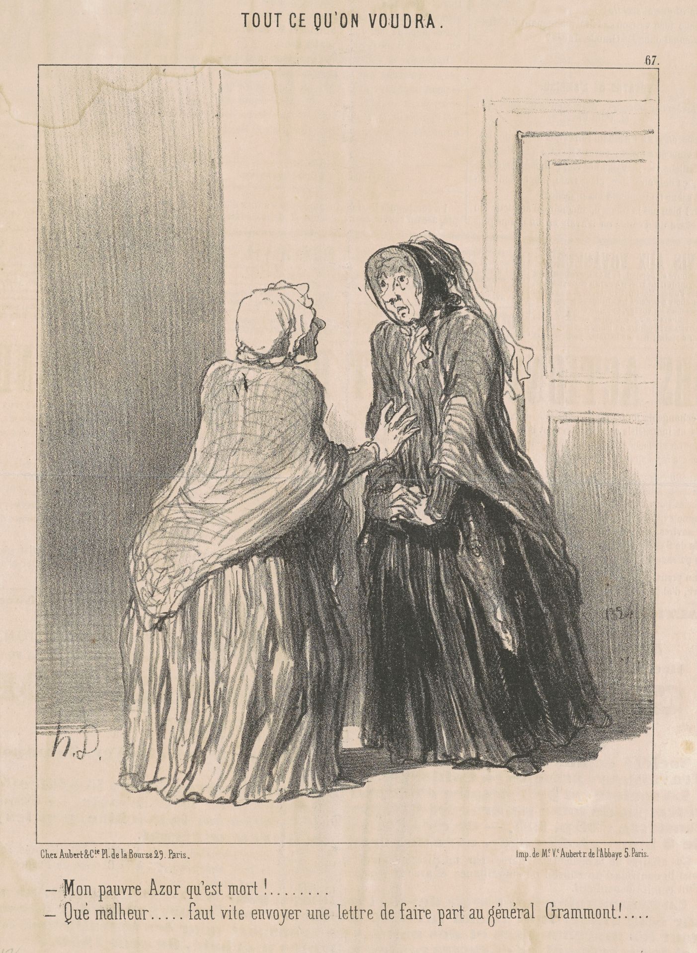 Mon pauvre azor qu'est mort! ... by Honoré Daumier