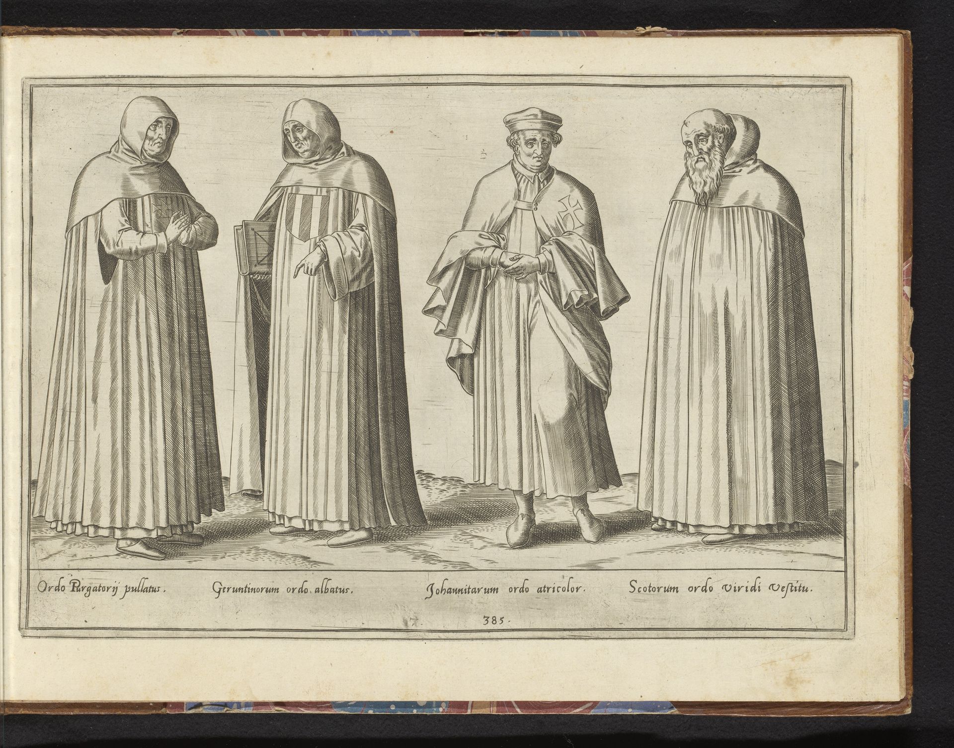 Vier monniken uit verschillende orden by Abraham de Bruyn