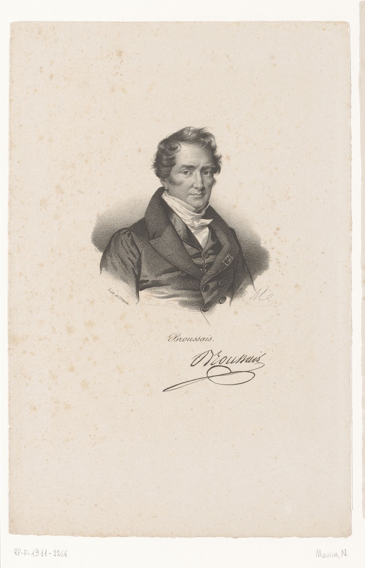 Portret van François Broussais by Nicolas Maurin