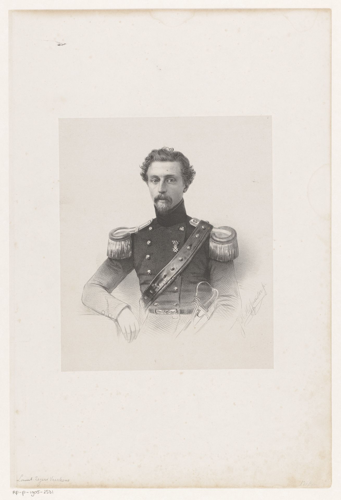 Portret van Lambertus Zegers Veeckens by Johan Hendrik Hoffmeister