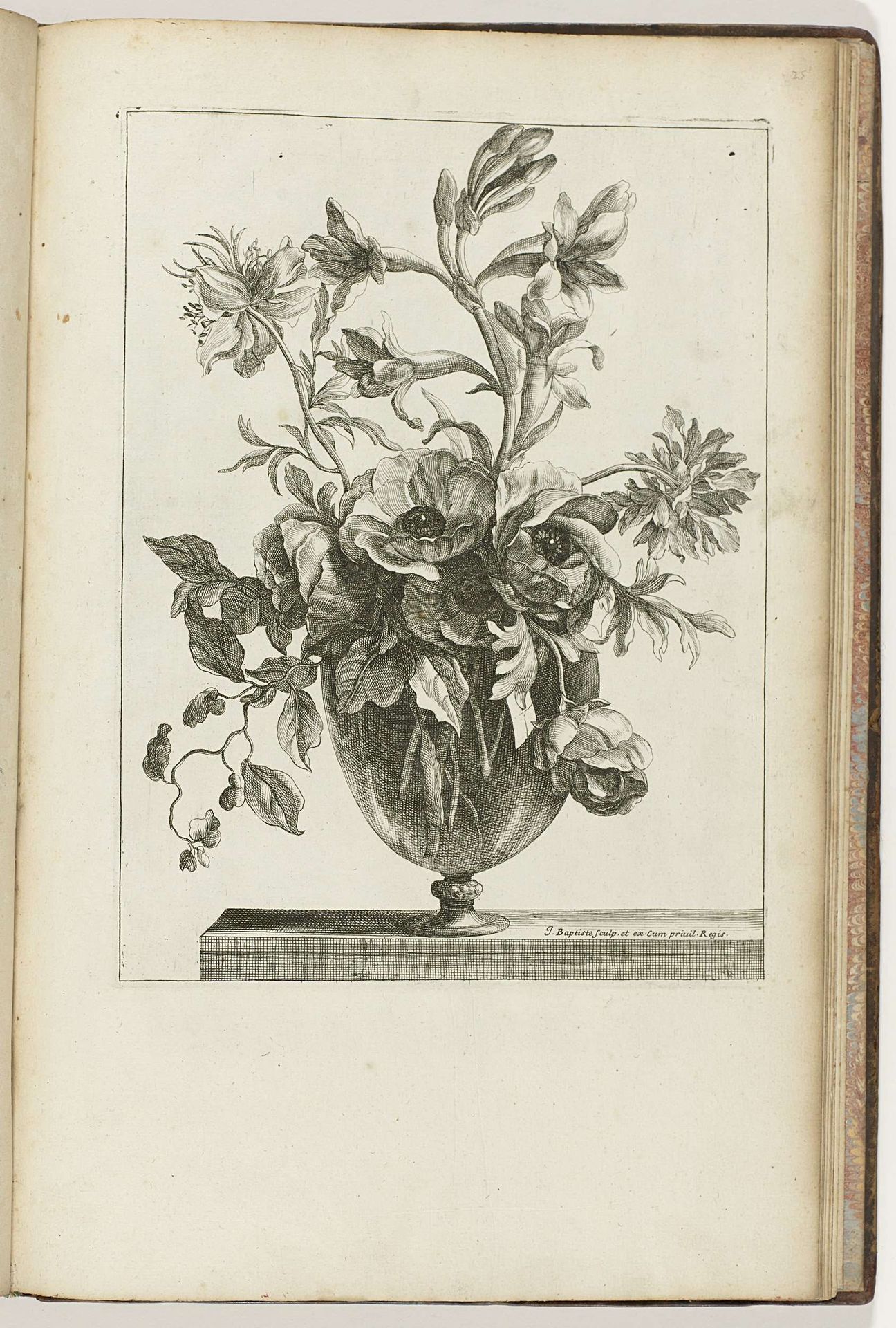 Boeket in glazen vaas by Jean-Baptiste Monnoyer