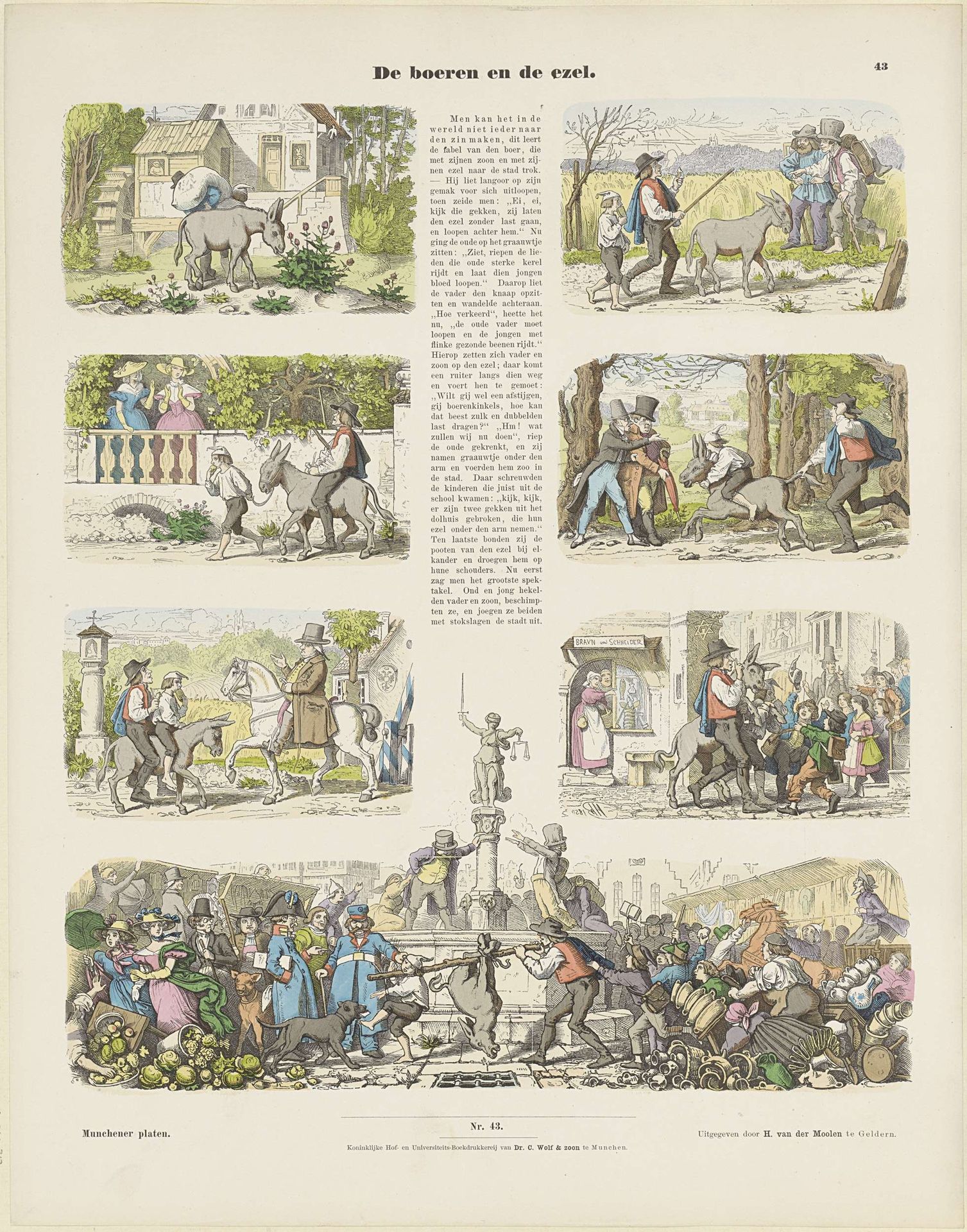 De boeren en de ezel by Moritz von Schwind