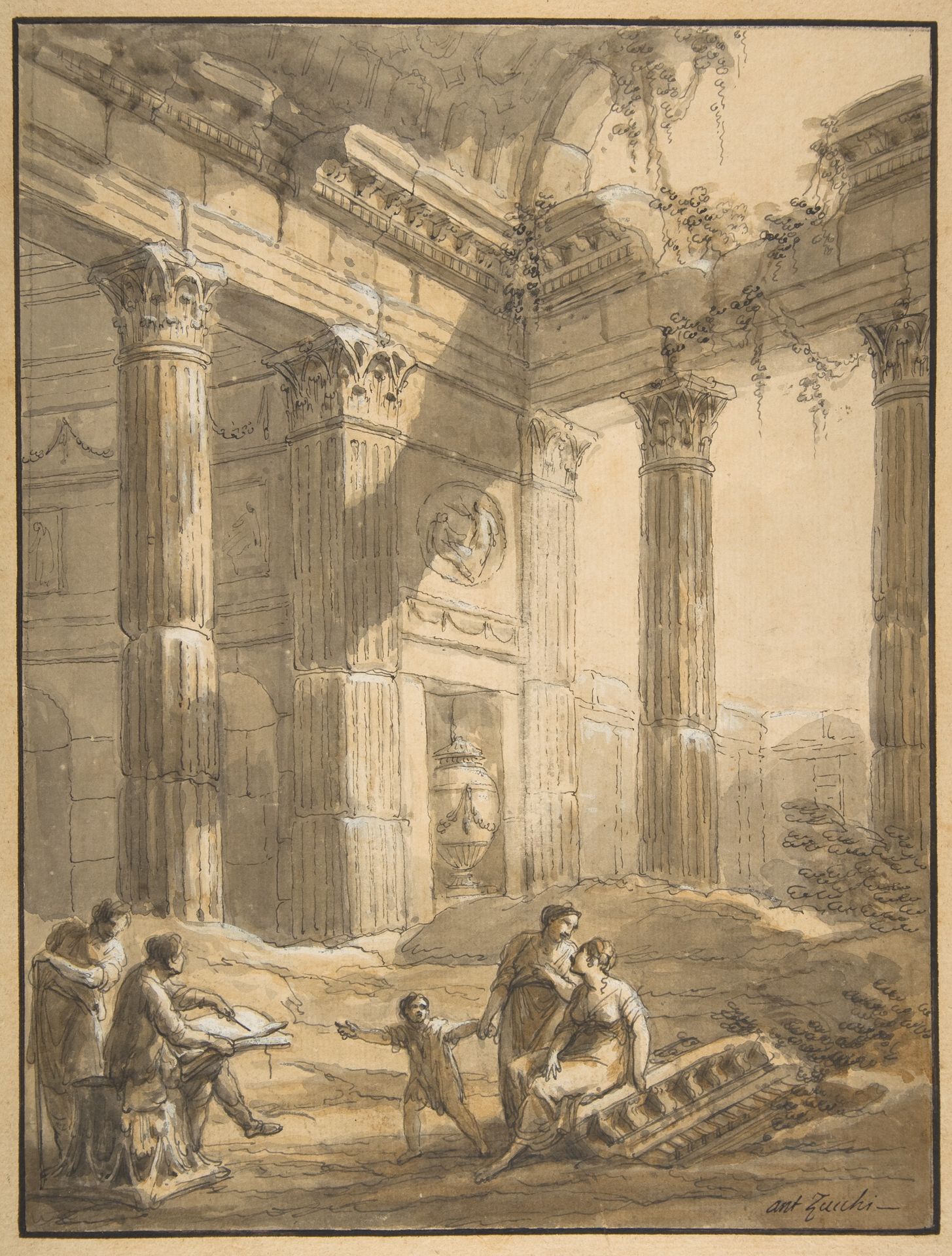 Artist Among Ruins by Antonio Zucchi