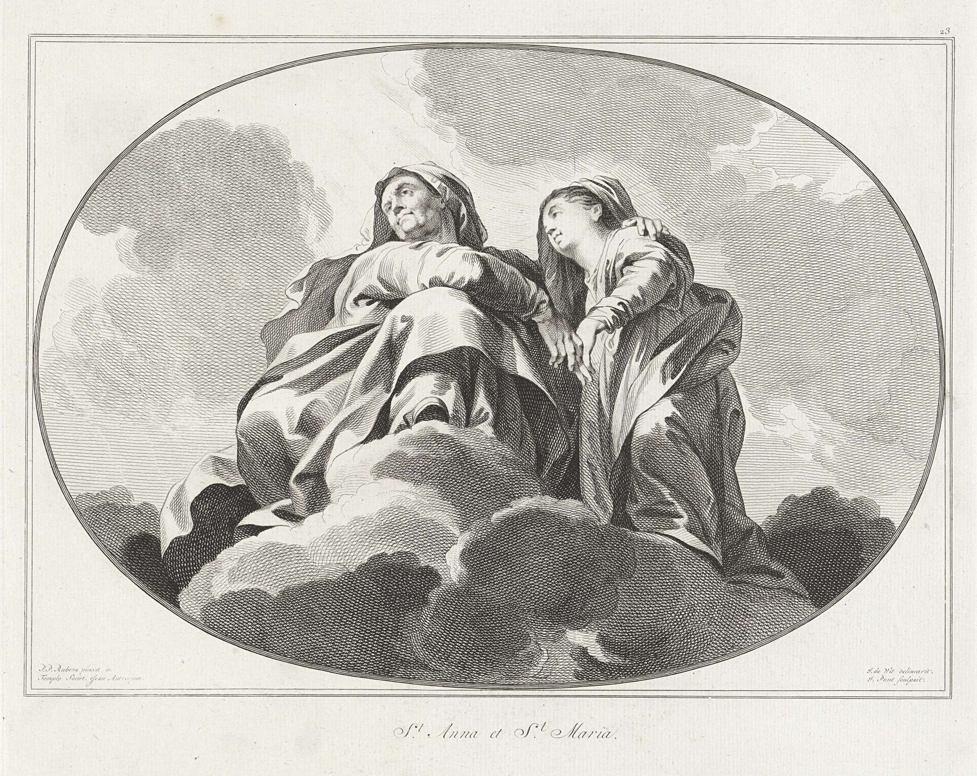 H. Anna en Maria in de wolken by Jan Punt