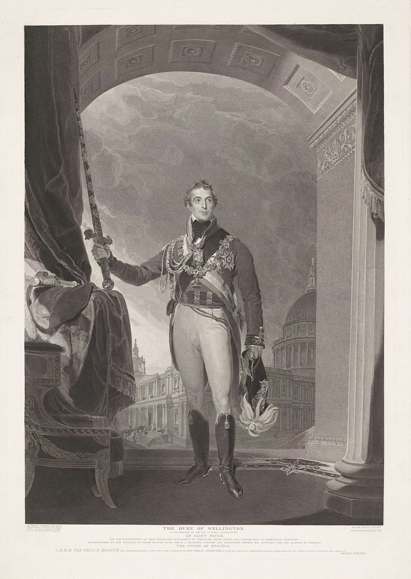 Portret van Arthur Wellesley, hertog van Wellington by William (I) Bromley
