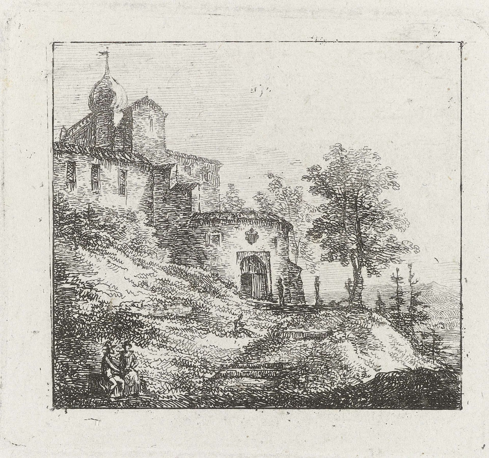 Landschap by Domenico Quaglio