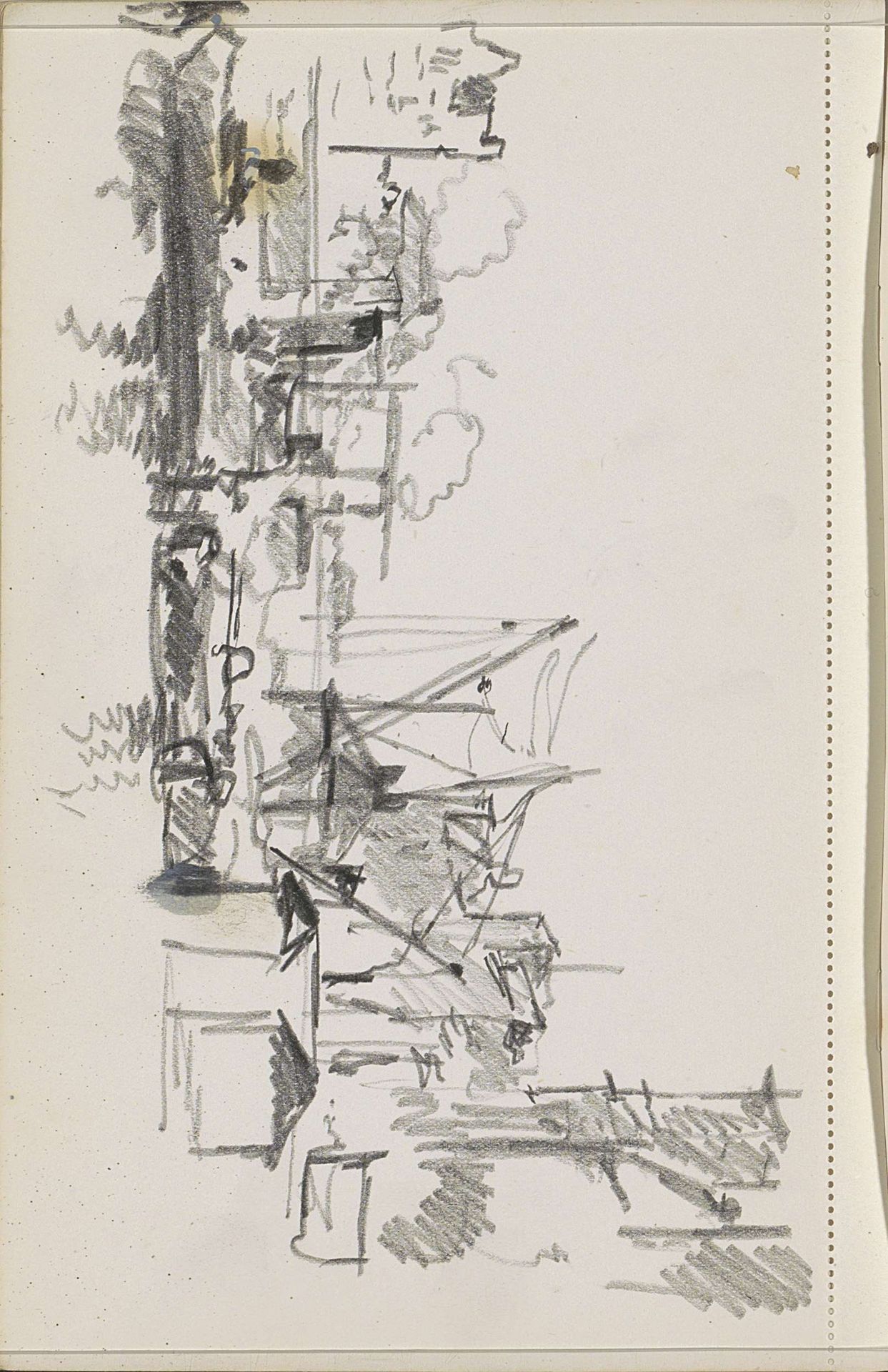 Boten aan een kade te Amsterdam by Cornelis Vreedenburgh