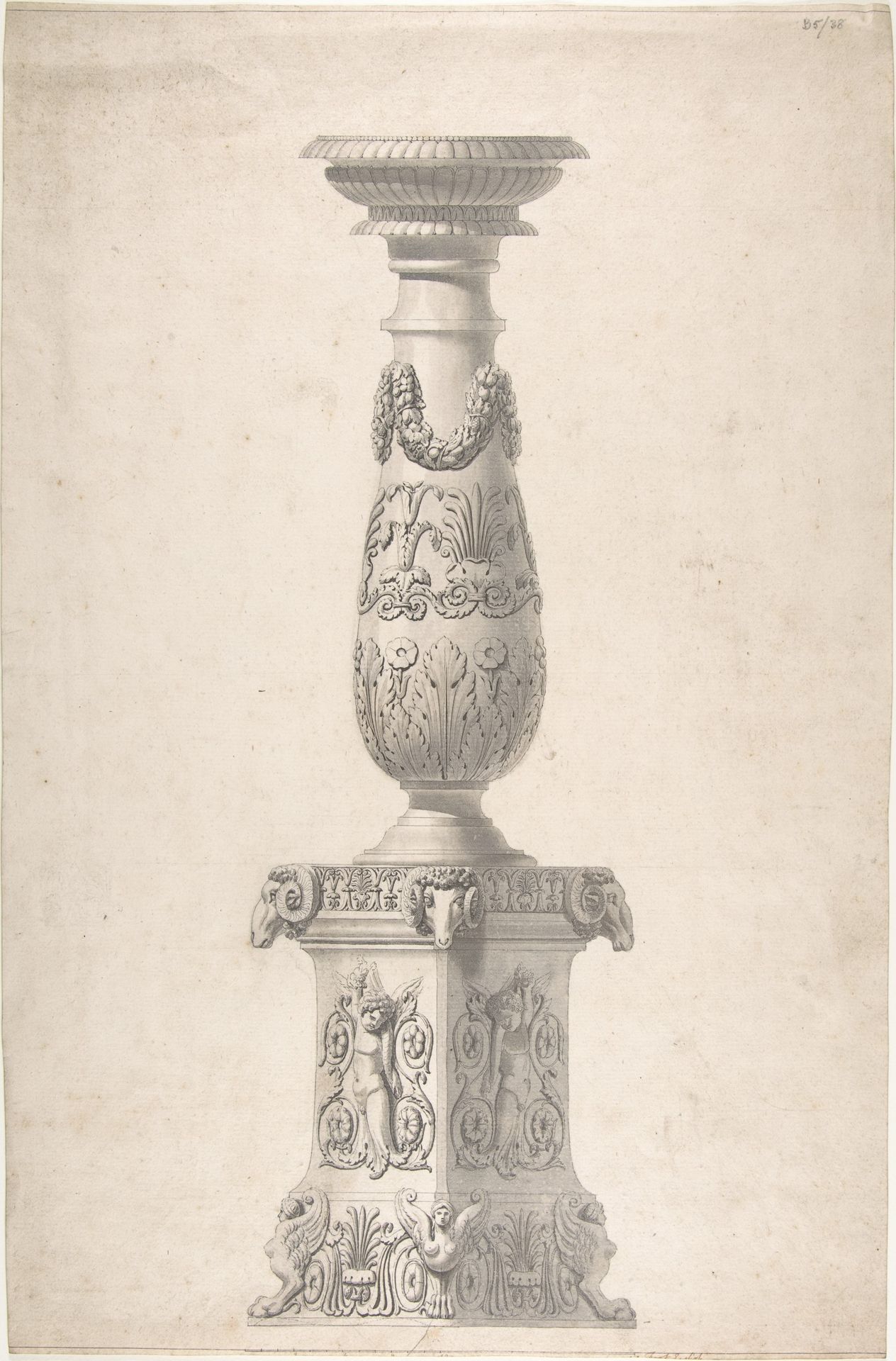 Design for a candelabrum by Anonymous