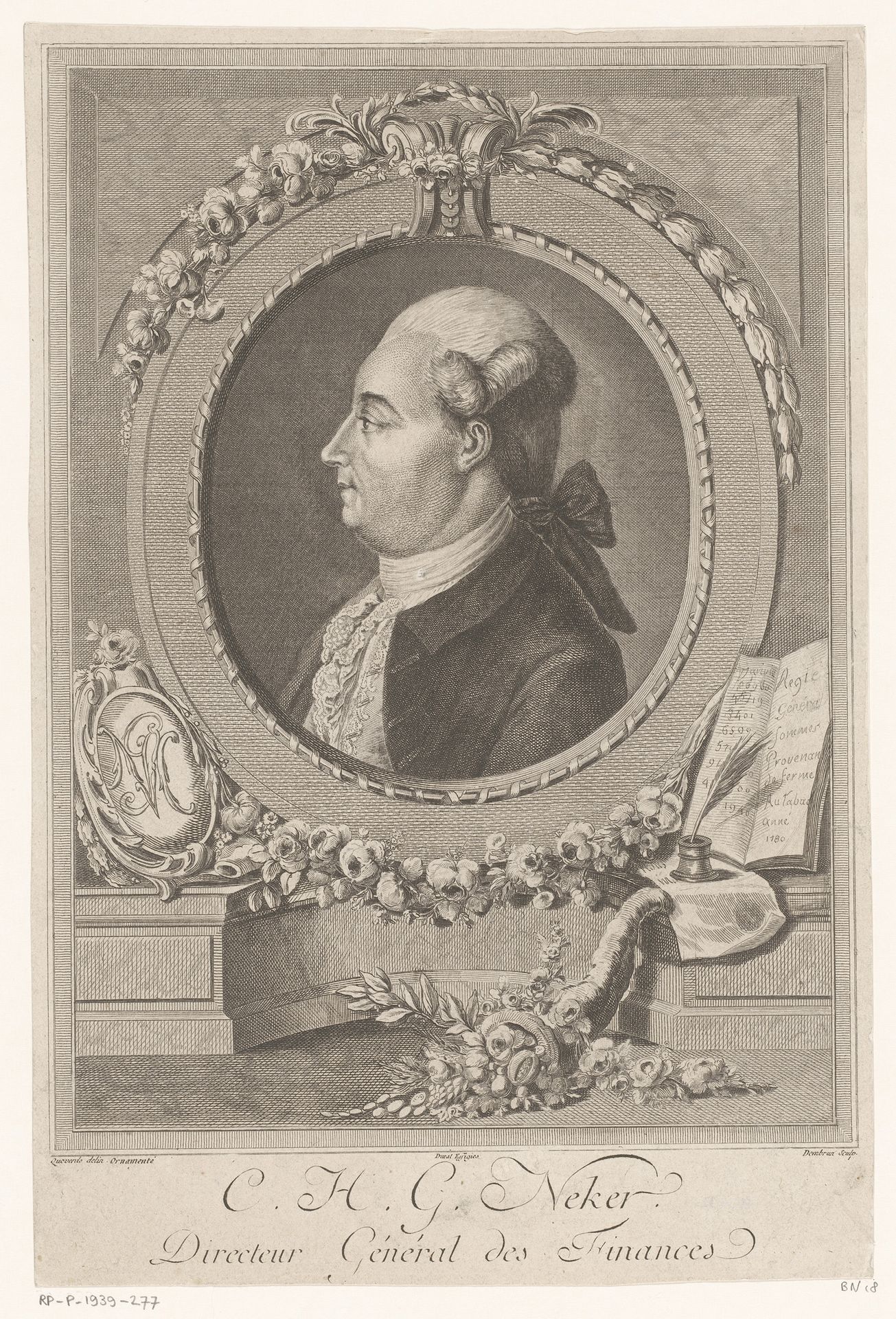 Portret van Jacques Necker by Jean Dambrun