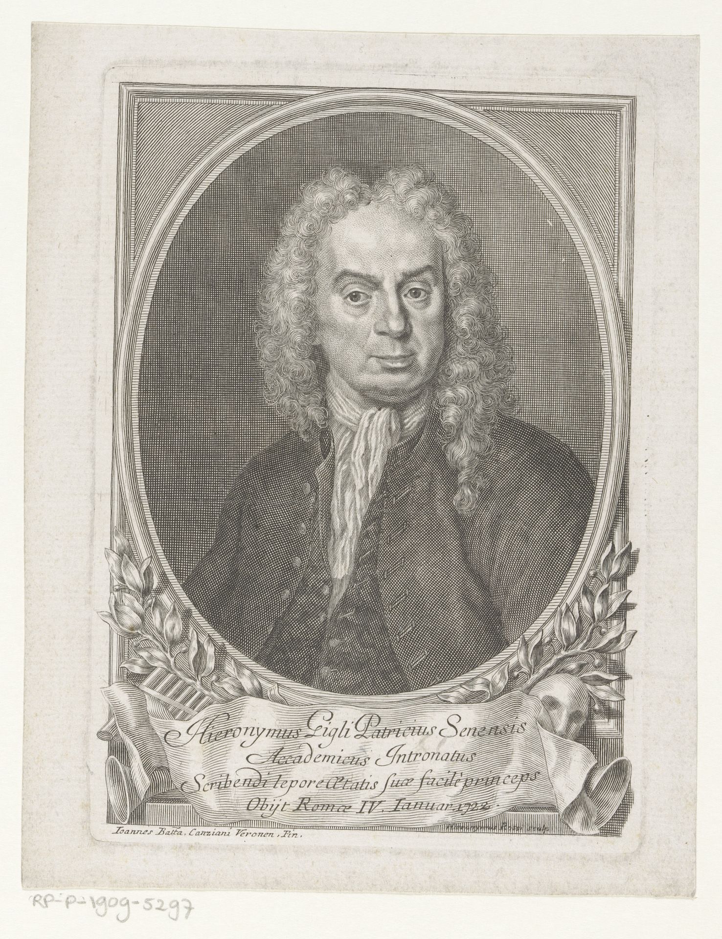 Portret van Girolamo Gigli by Girolamo (II) Rossi