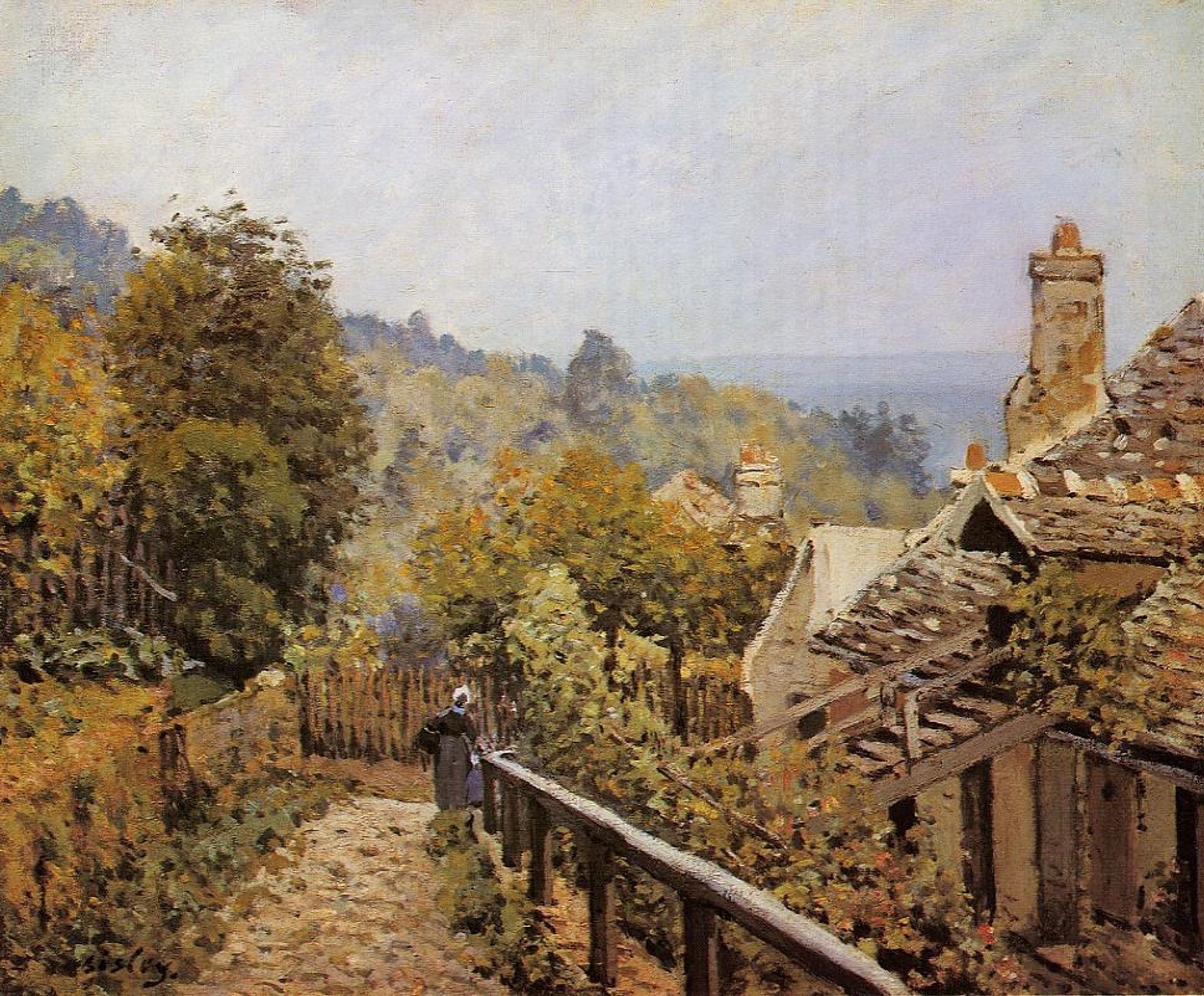Sentier de la Mi Cote, Louveciennes by Alfred Sisley
