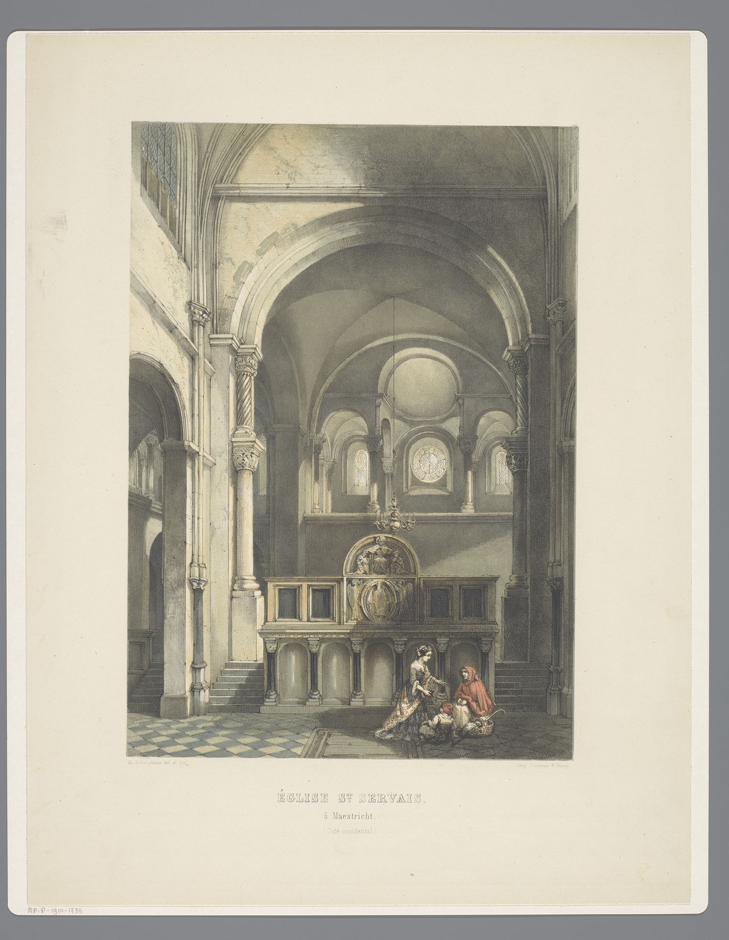 Interieur van Sint-Servaasbasiliek te Maastricht by Alexander Schaepkens