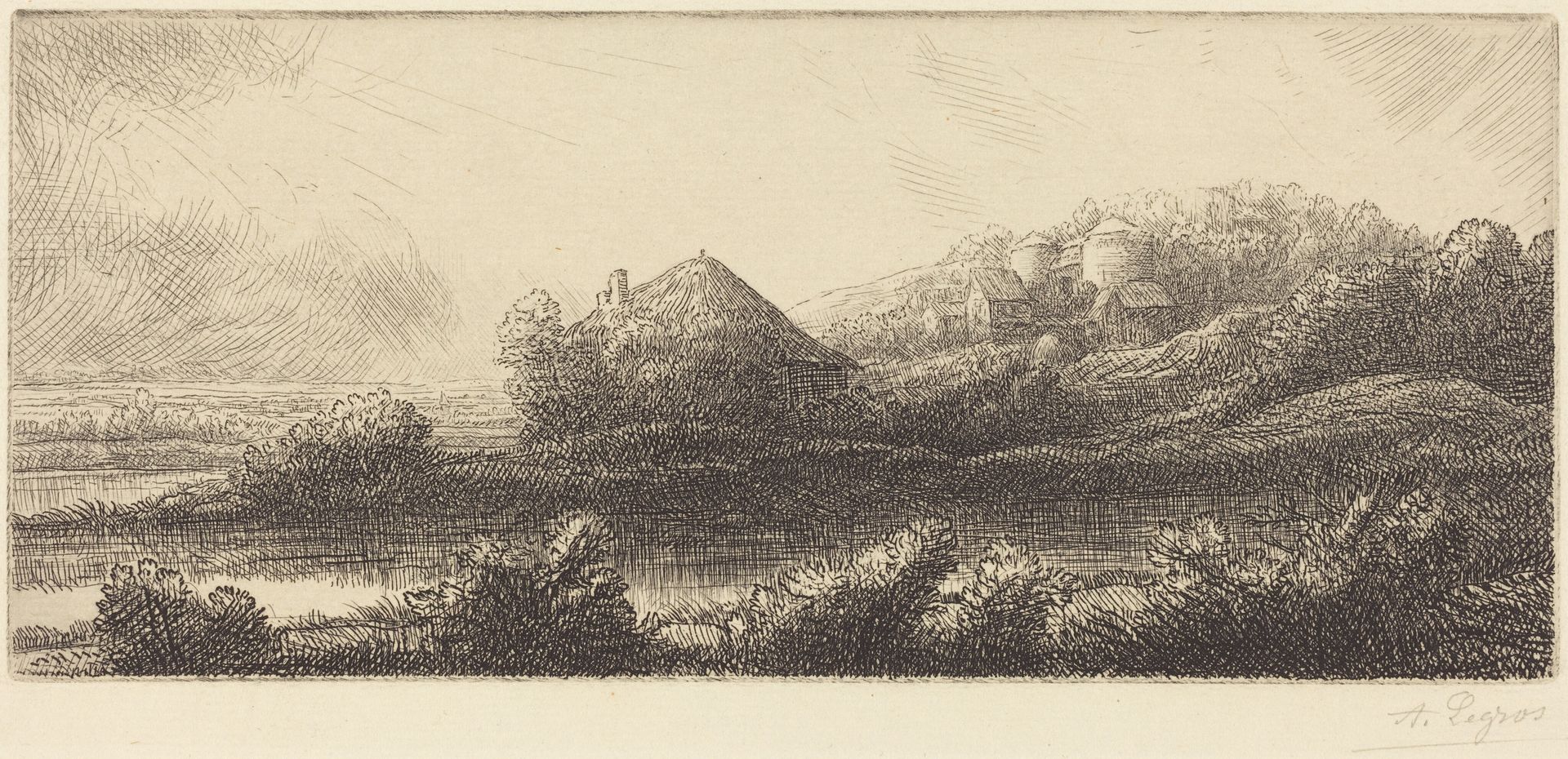 Hut in the Marsh (Cabane dans les marais) by Alphonse Legros