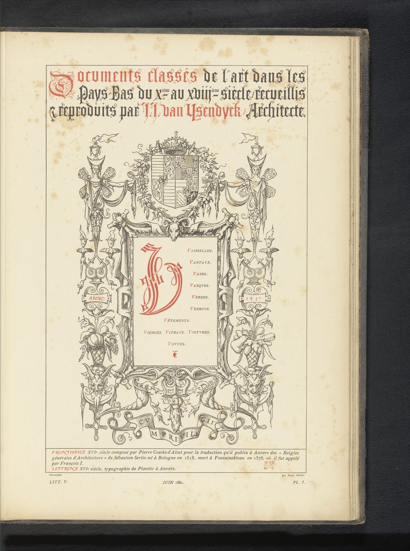 Reproductie van een titelpagina een wapenschild by Anonymous