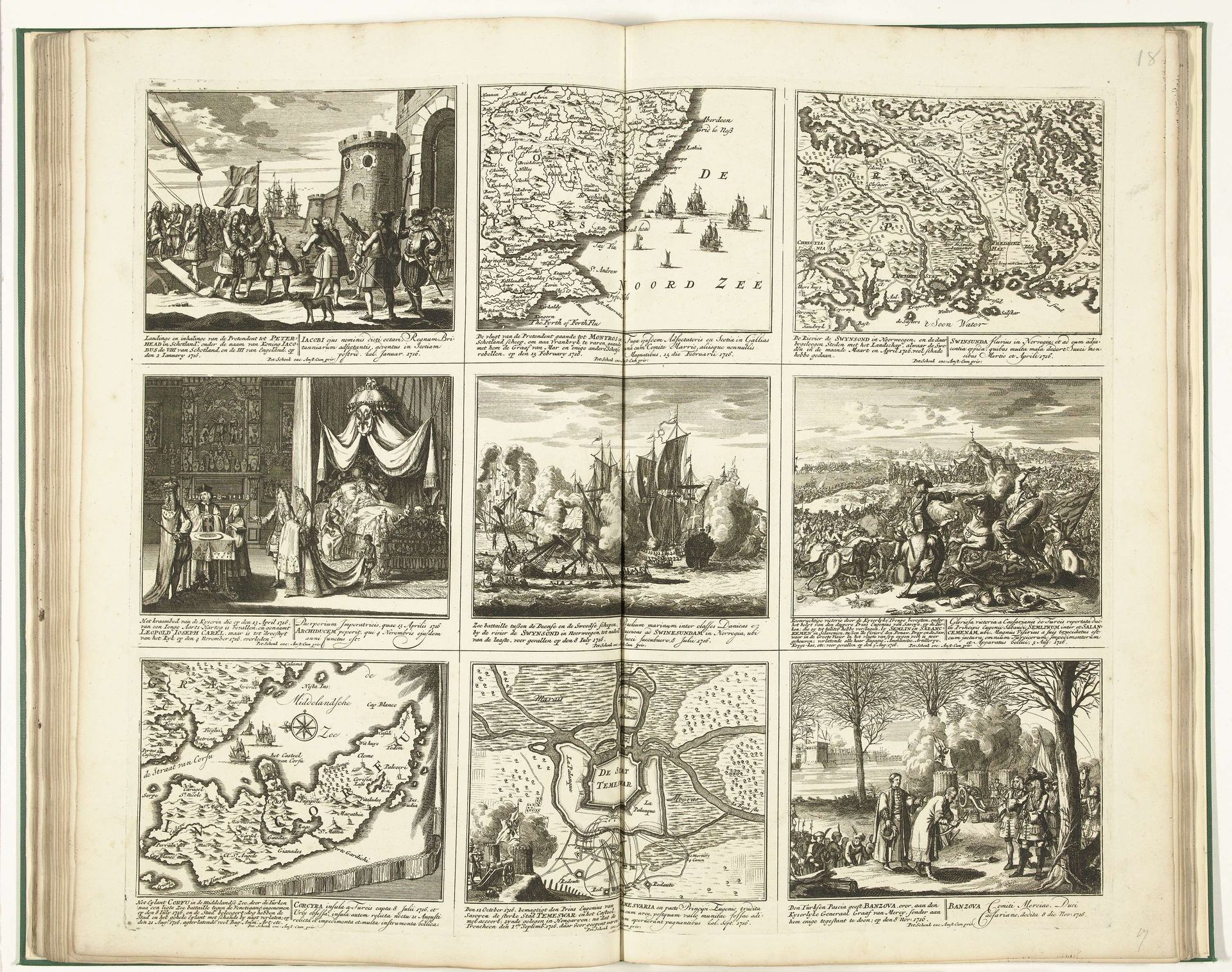 Schouwburg van den oorlog (blad XVII), 1716 by Pieter Schenk