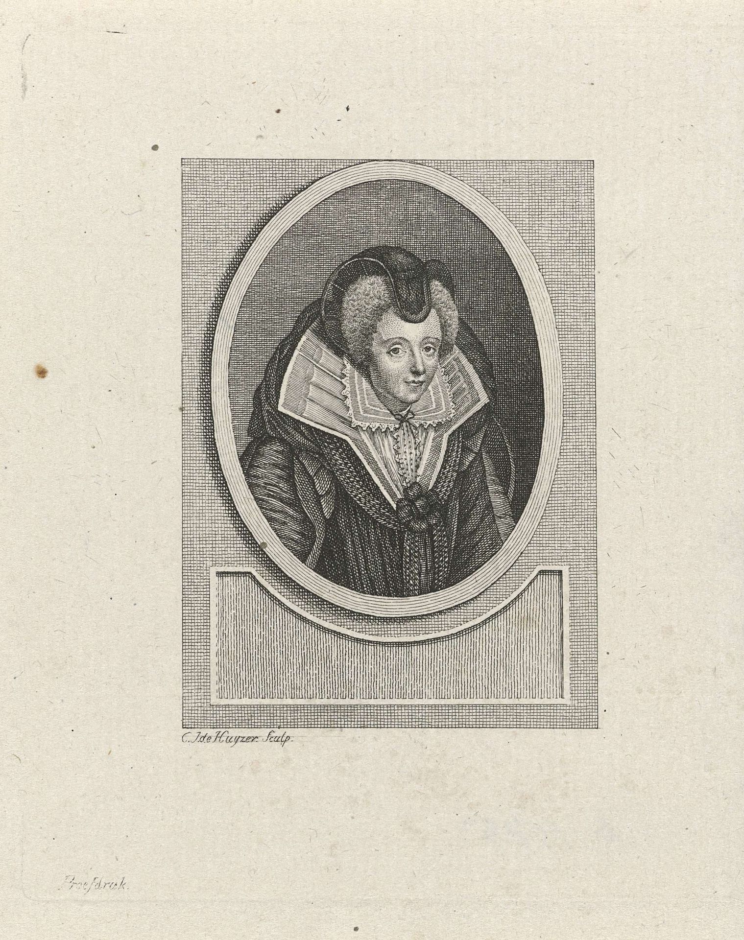 Portret van Louise de Coligny by Carel Jacob de Huyser