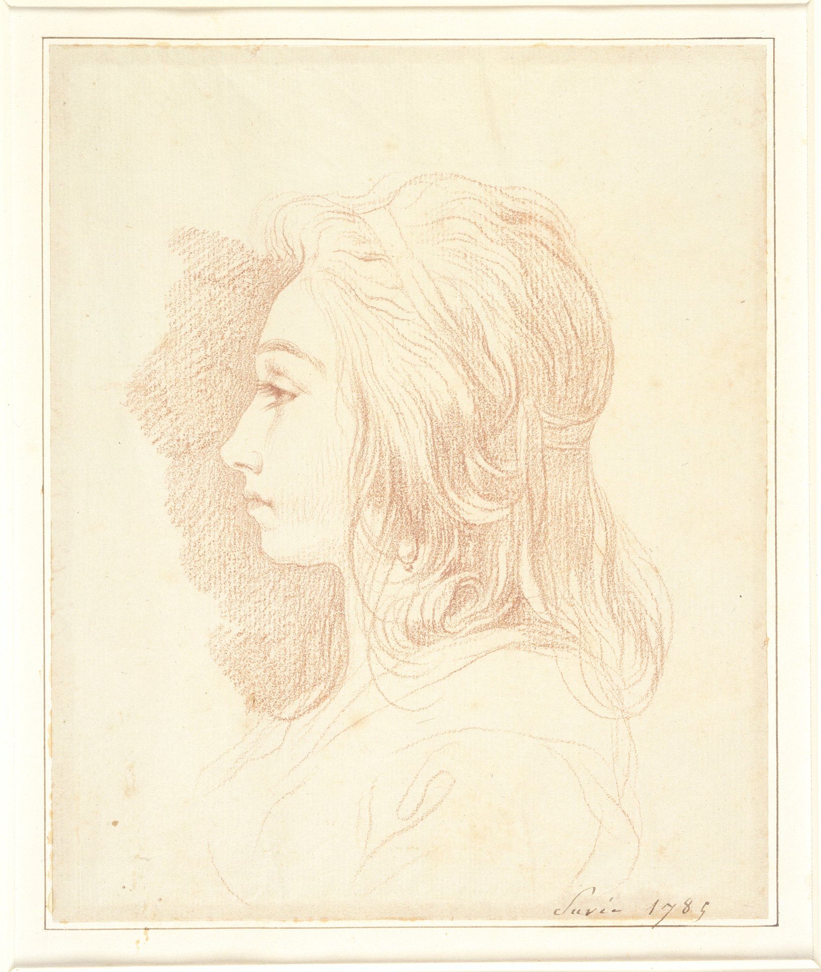 Portrait of a Woman in Profile by Joseph Benoît Suvée