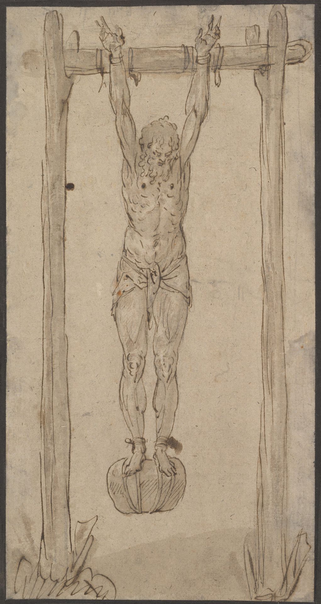 A Man Hanging by His Arms (the Corpse of the King?) by Frans Floris I