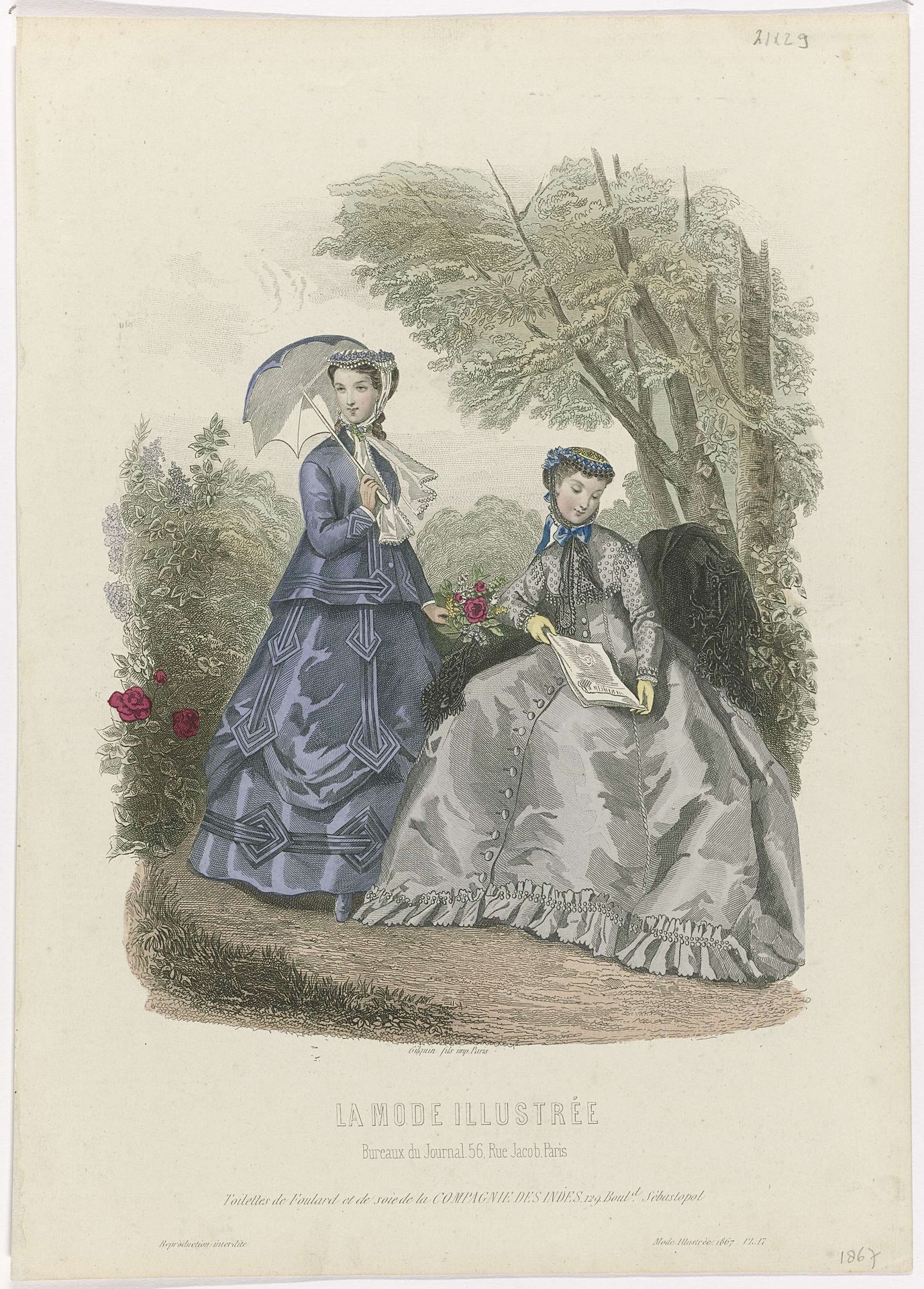 La Mode Illustrée, 1867, No. 17: Toilettes de Foulard (...) by Anonymous