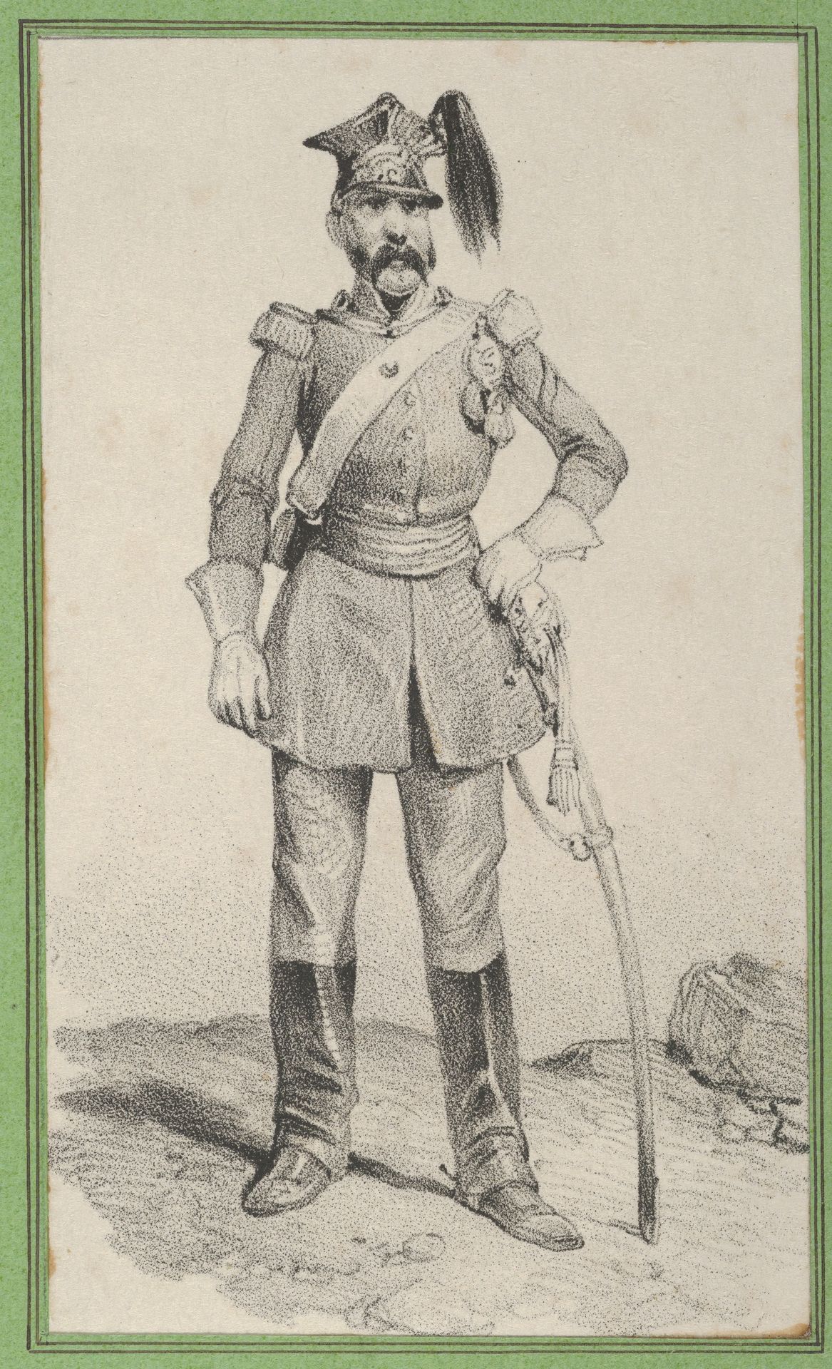 Standing soldier with his hand on the helm of his sword by Victor Adam