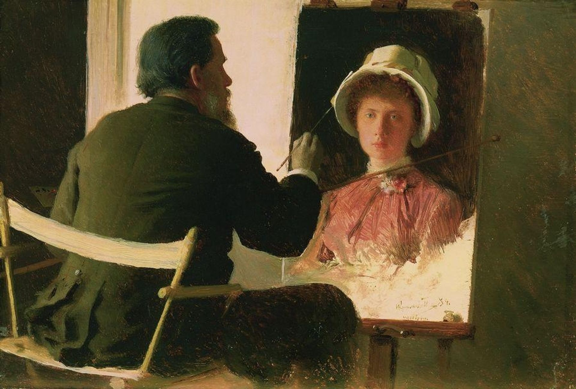 Kramsky, who writes a portrait of his daughter, Sofia Ivanovna Archaeology from marriage Juncker by Ivan Kramskoy