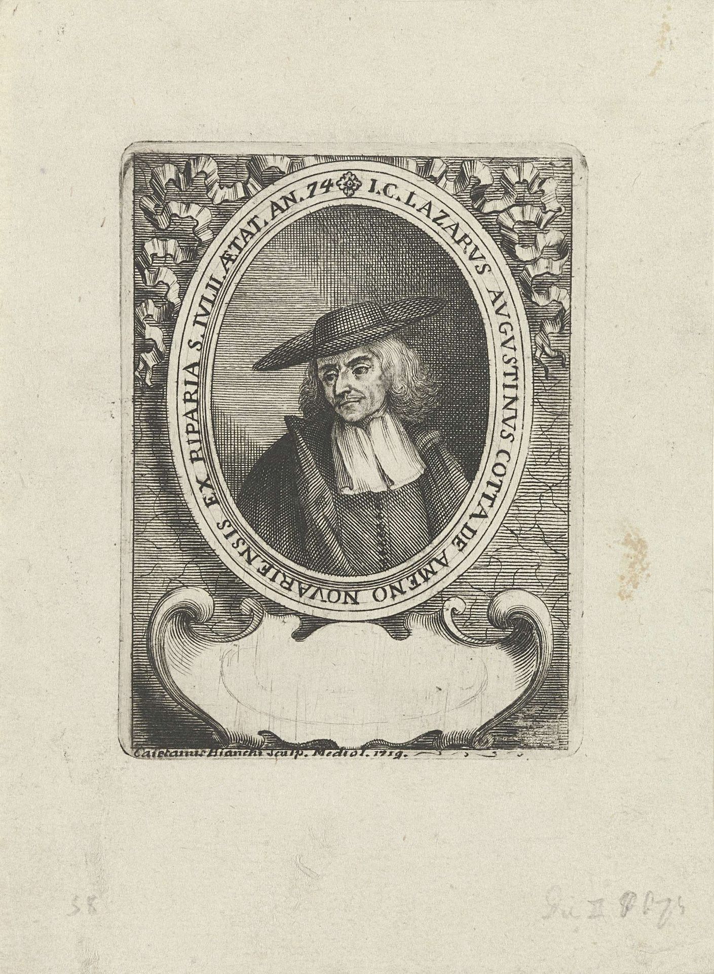 Portret van Lazarus Augustinus Cotta by Gaetano Bianchi