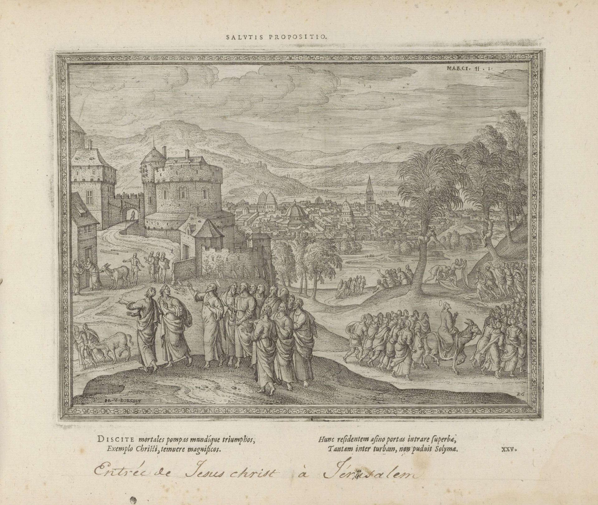 Intocht van Christus in Jeruzalem by Pieter van der (I) Borcht