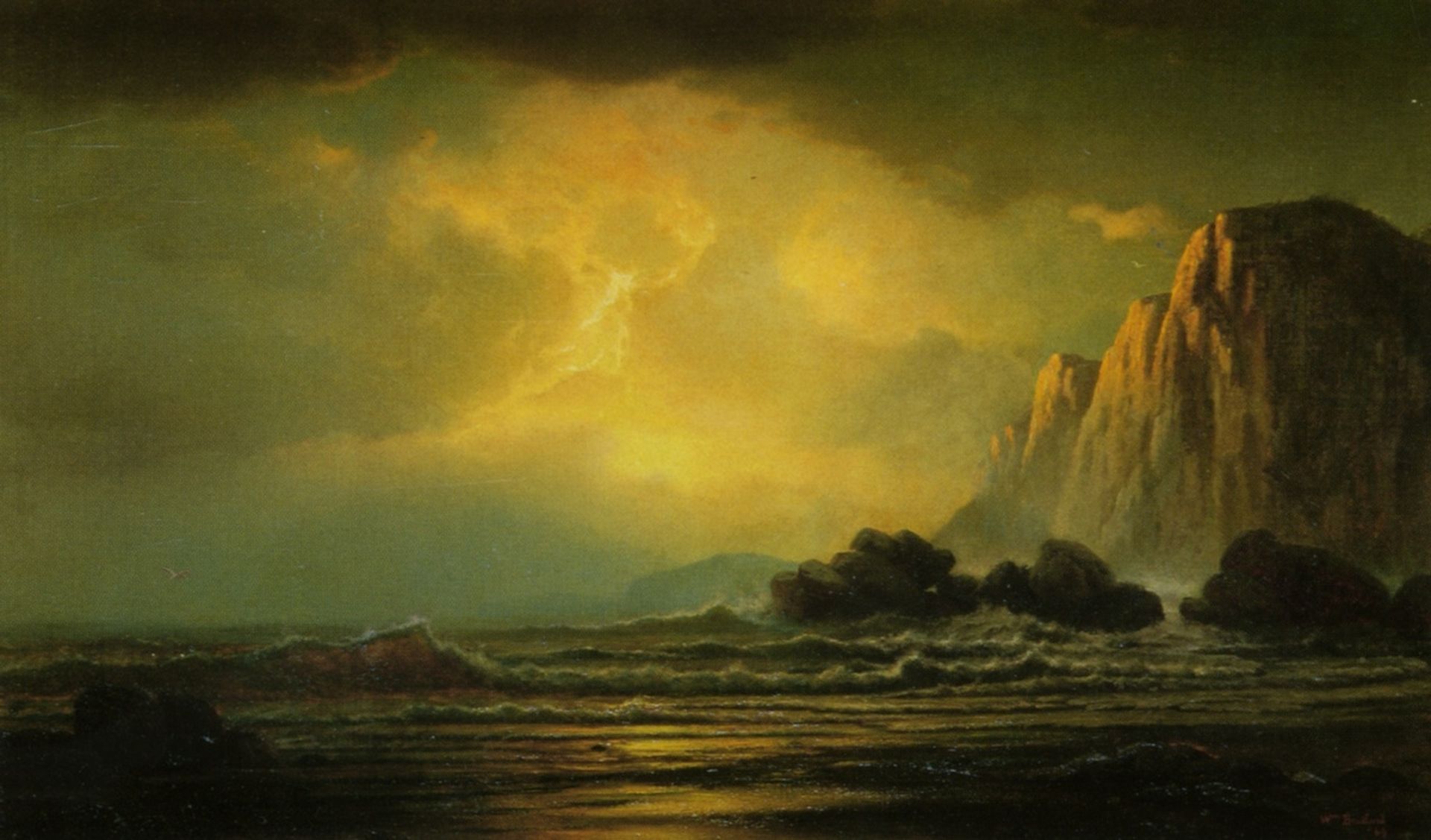 Coastal Scene at Sunset by William Bradford