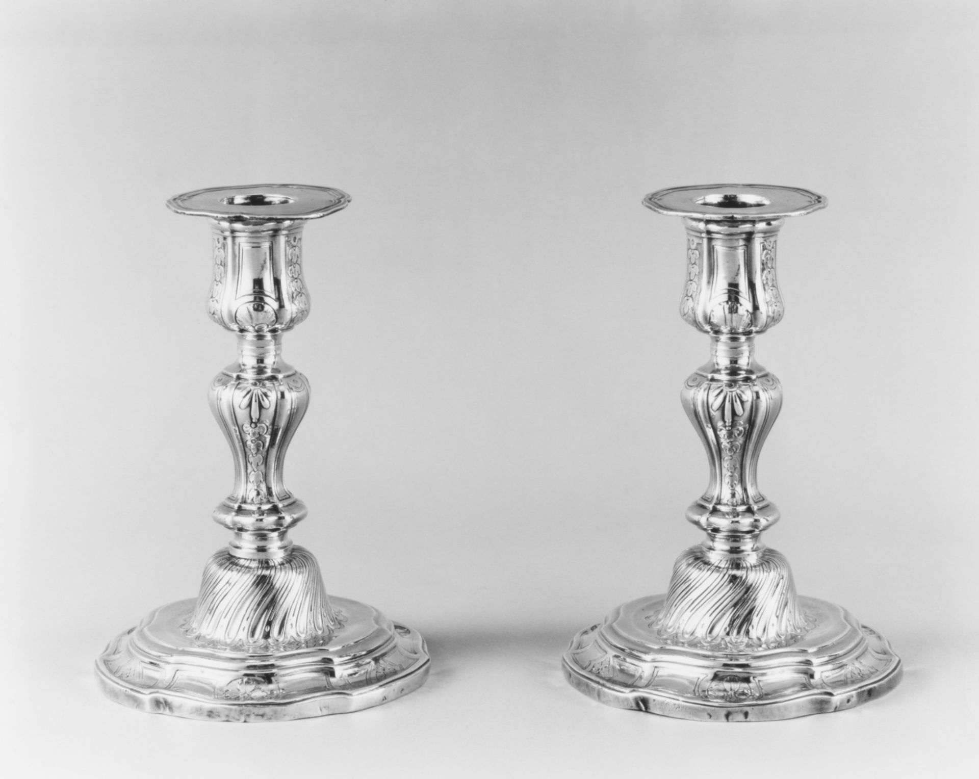 Pair of candlesticks (part of a toilet service) by Joseph Charvet