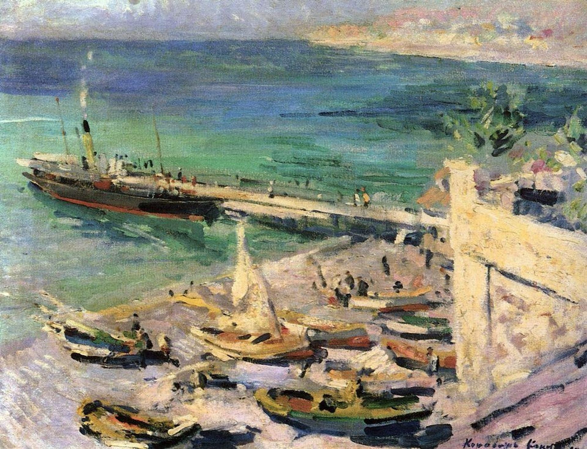 Pier in the Crimea by Konstantin Alexeevich Korovin