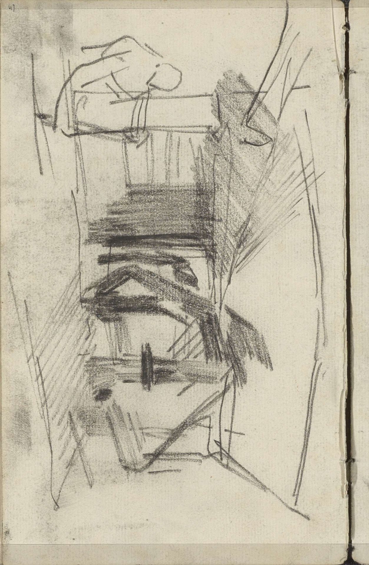 Figuur, mogelijk bij een boerderij of schuur by George Hendrik Breitner